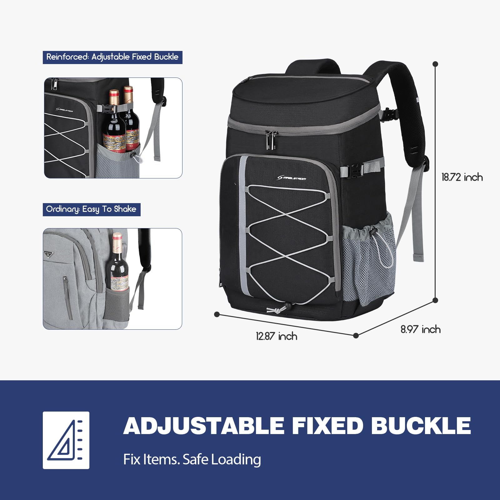 Maelstrom 35/50Can Insulated Cooler Backpack, Leakproof Soft Lunch Ice Bag