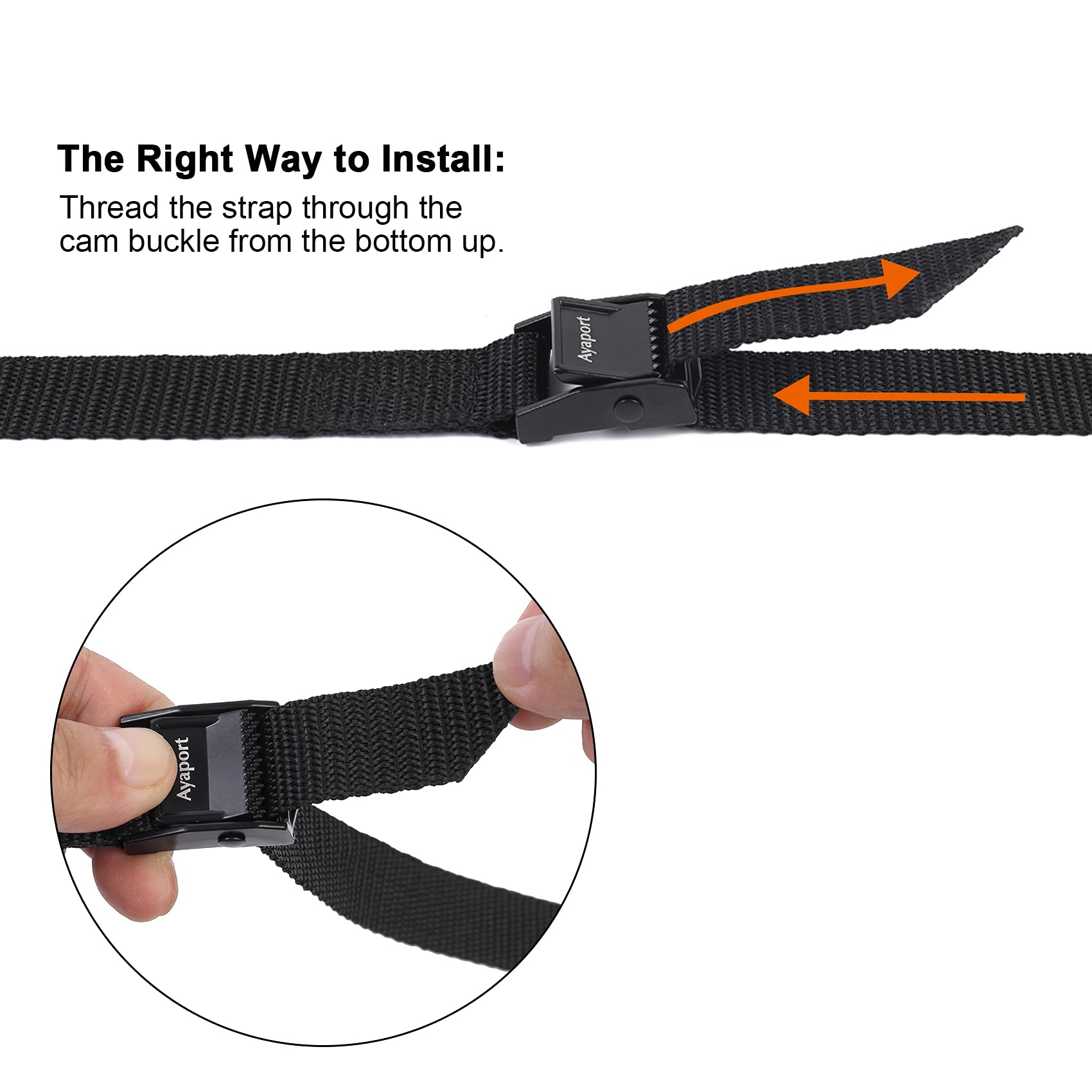 Ayaport Lashing Straps with Buckles Adjustable Cam Buckle Tie Down Cinch Strap