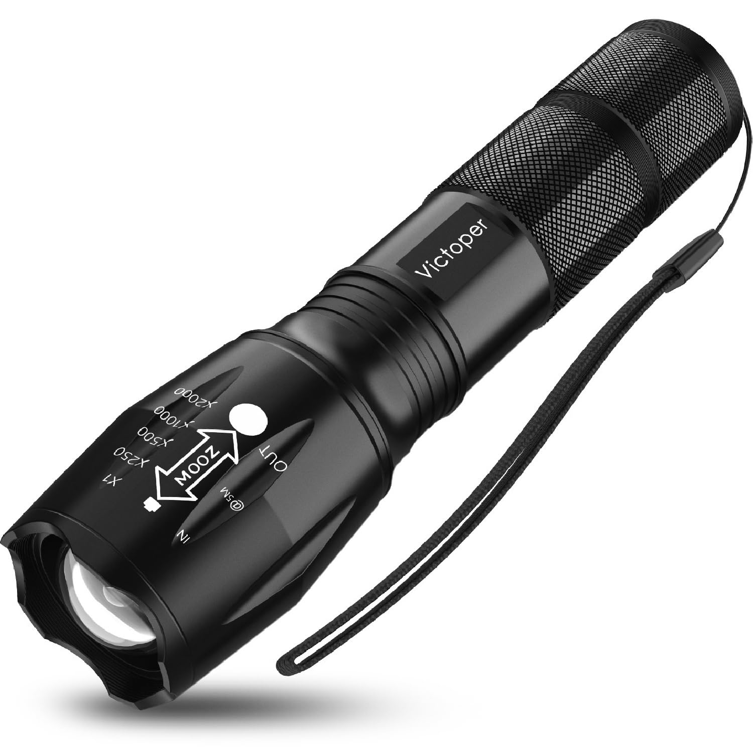 Victoper LED Flashlight 2 Pack, Bright Tactical Torch High Lumens 5 Modes, Waterproof Zoomable Flash Light for Outdoor, Birthday Gifts for Men, Dorm Room Hiking Camping Essentials Gear for Guys