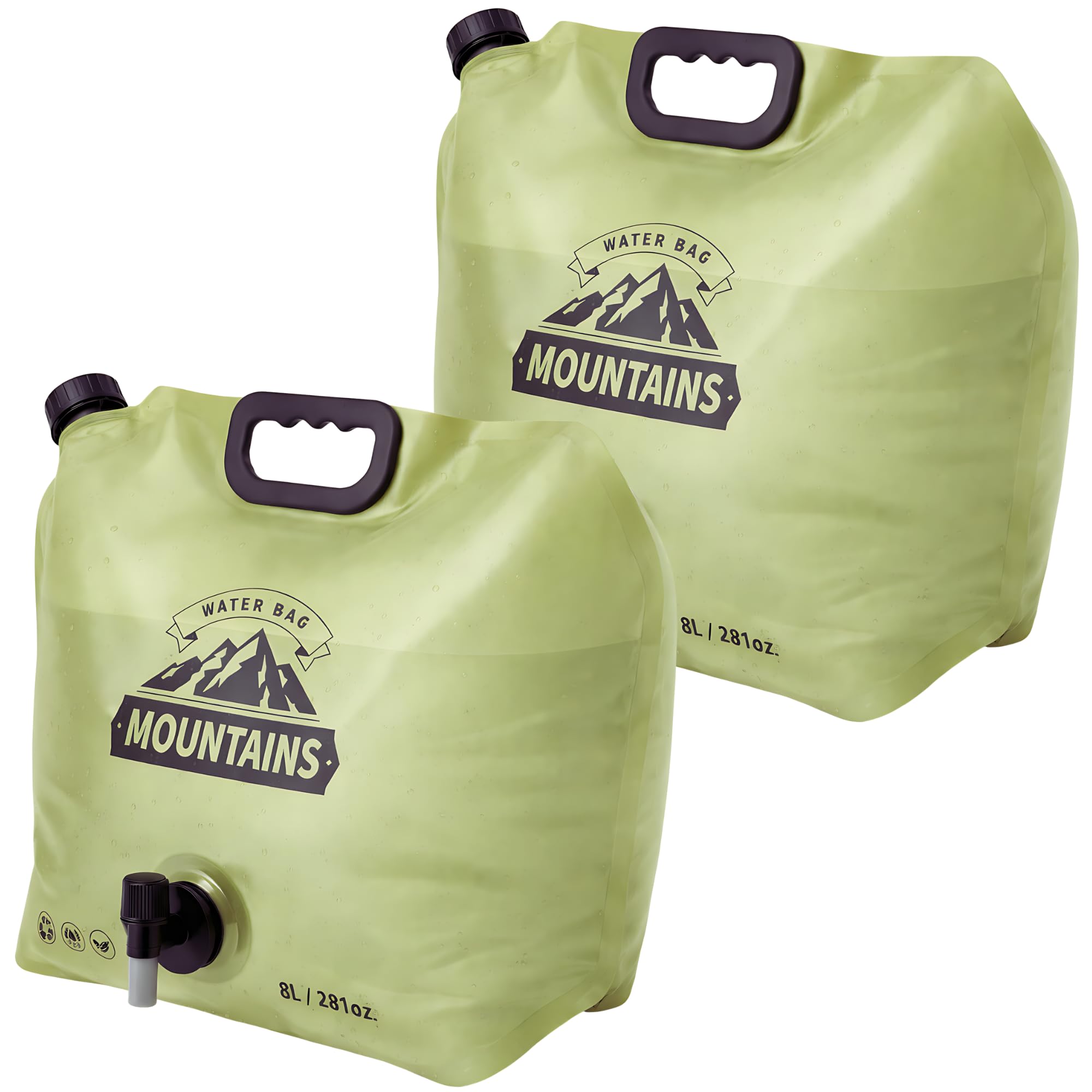 CoreMuse Camping Water Container 2 Gallon Collapsible Water Jug with Spout - Reusable Plastic Flasks, Foldable Empty Gallon Jug for Water Storage, Water Bag for Outdoor Hiking Emergency Prep