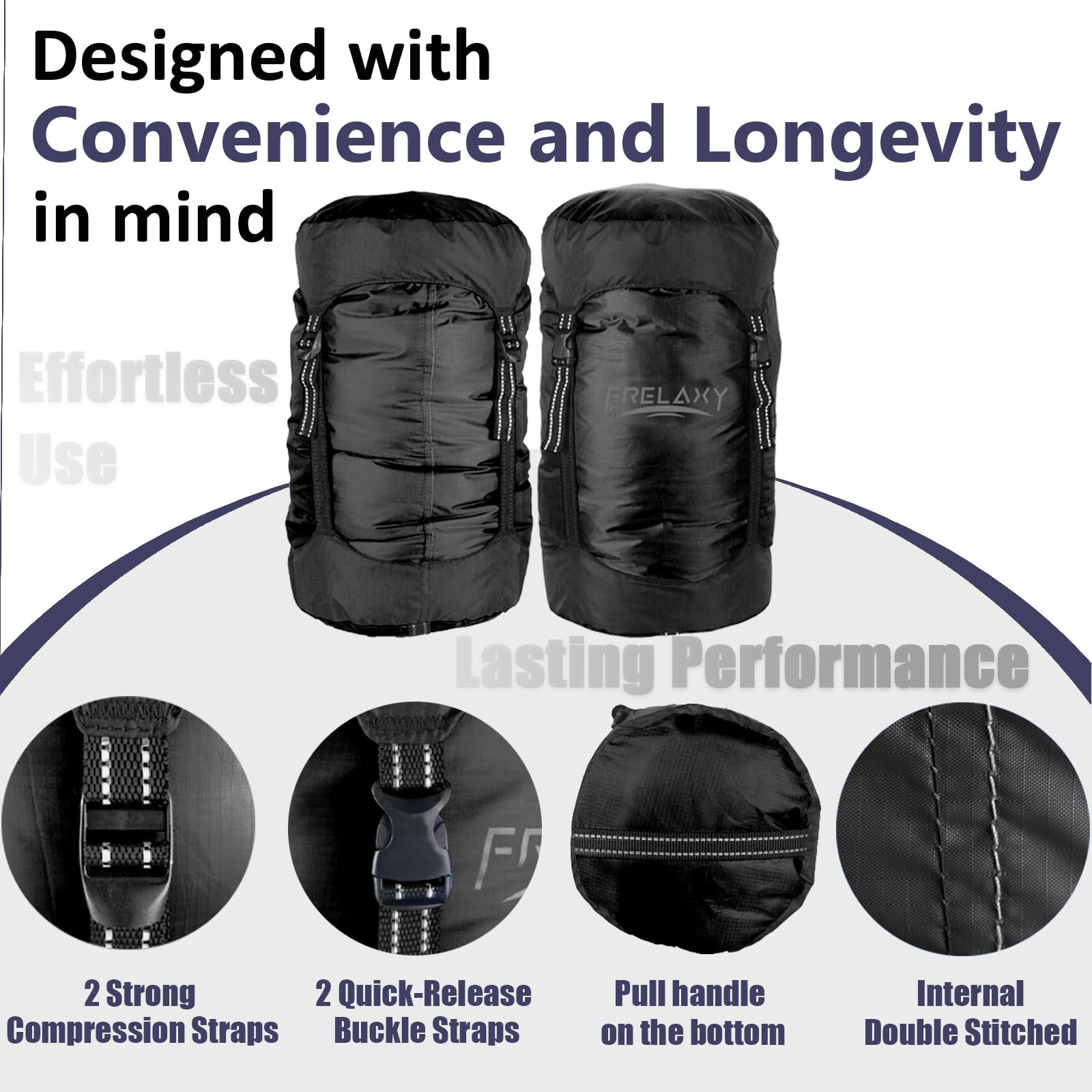 Frelaxy Compression Sack, 40% More Space! Sleeping Bag Stuff Sack