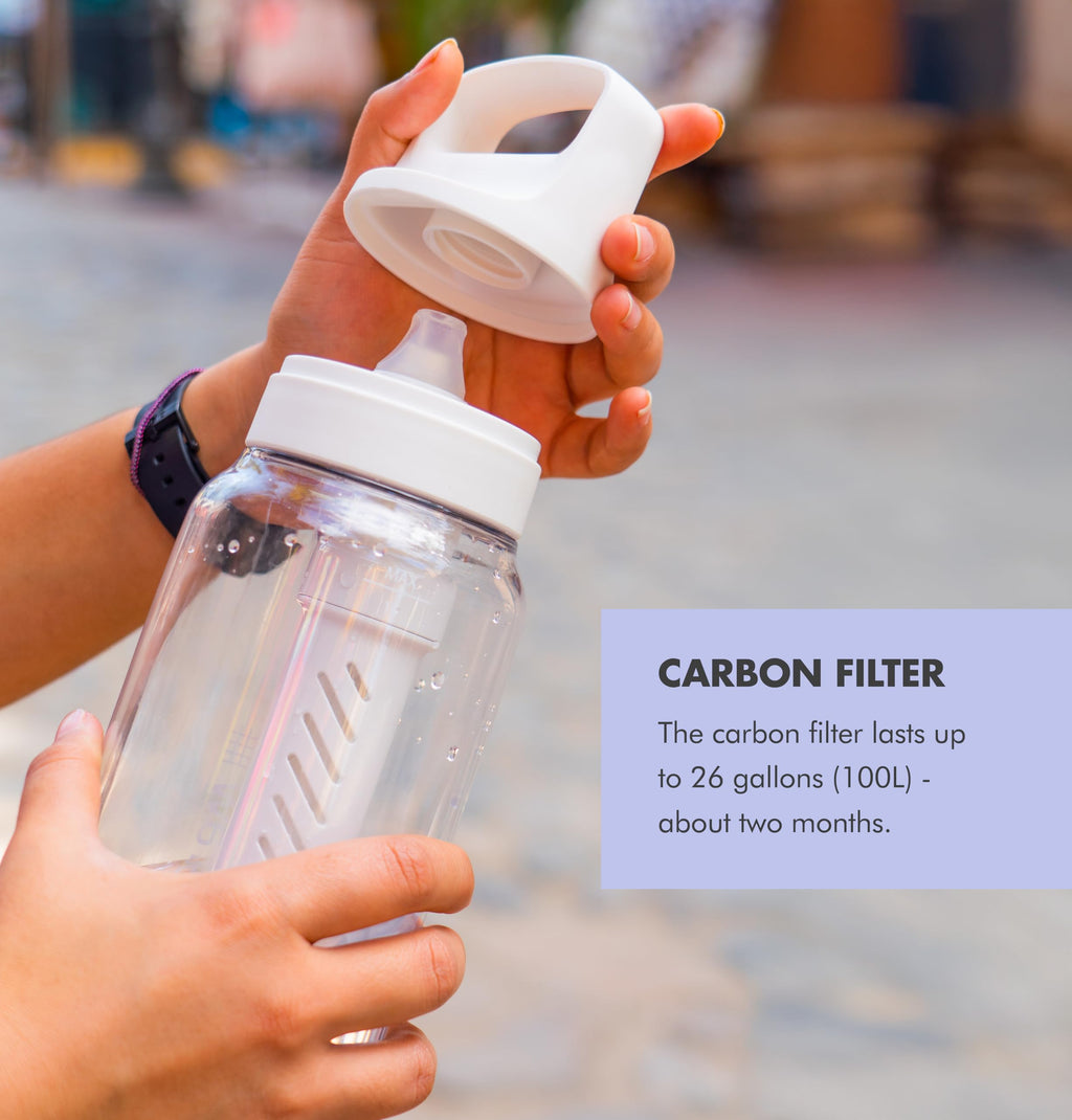 LifeStraw Go Series, BPA-Free Water Bottle for Travel and Everyday Use Removes Bacteria, Parasites, Microplastics, Improves Taste