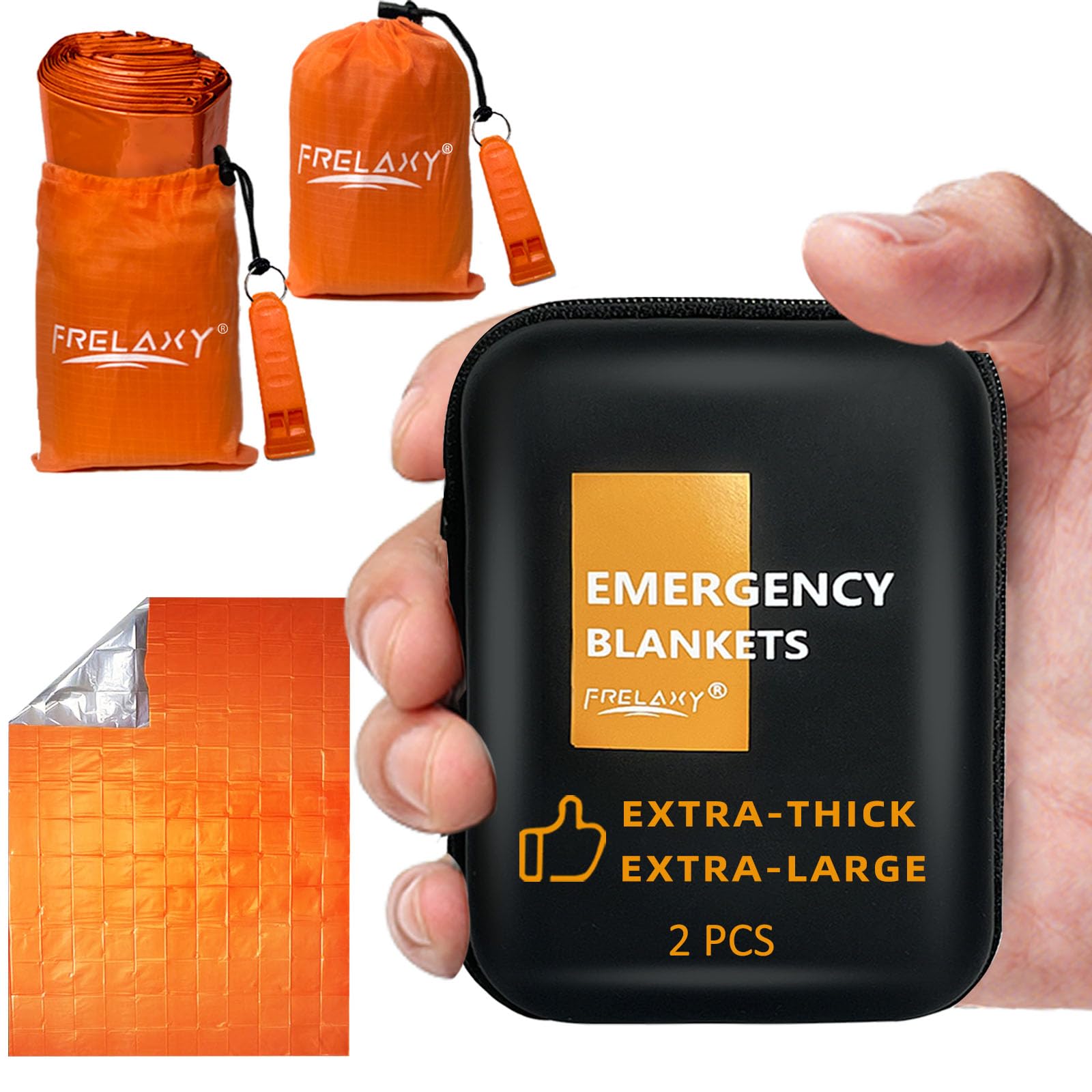 Frelaxy Emergency Blanket, Extra Thick Large Space Blankets