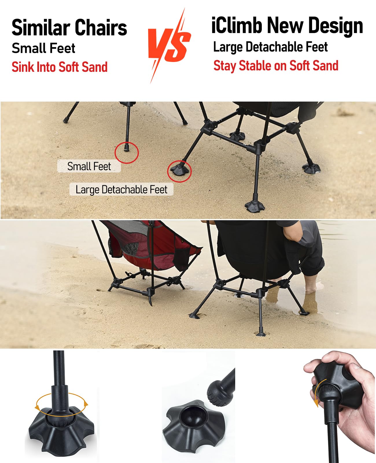 iClimb Ultralight Compact Folding Anti-Sinking Chair