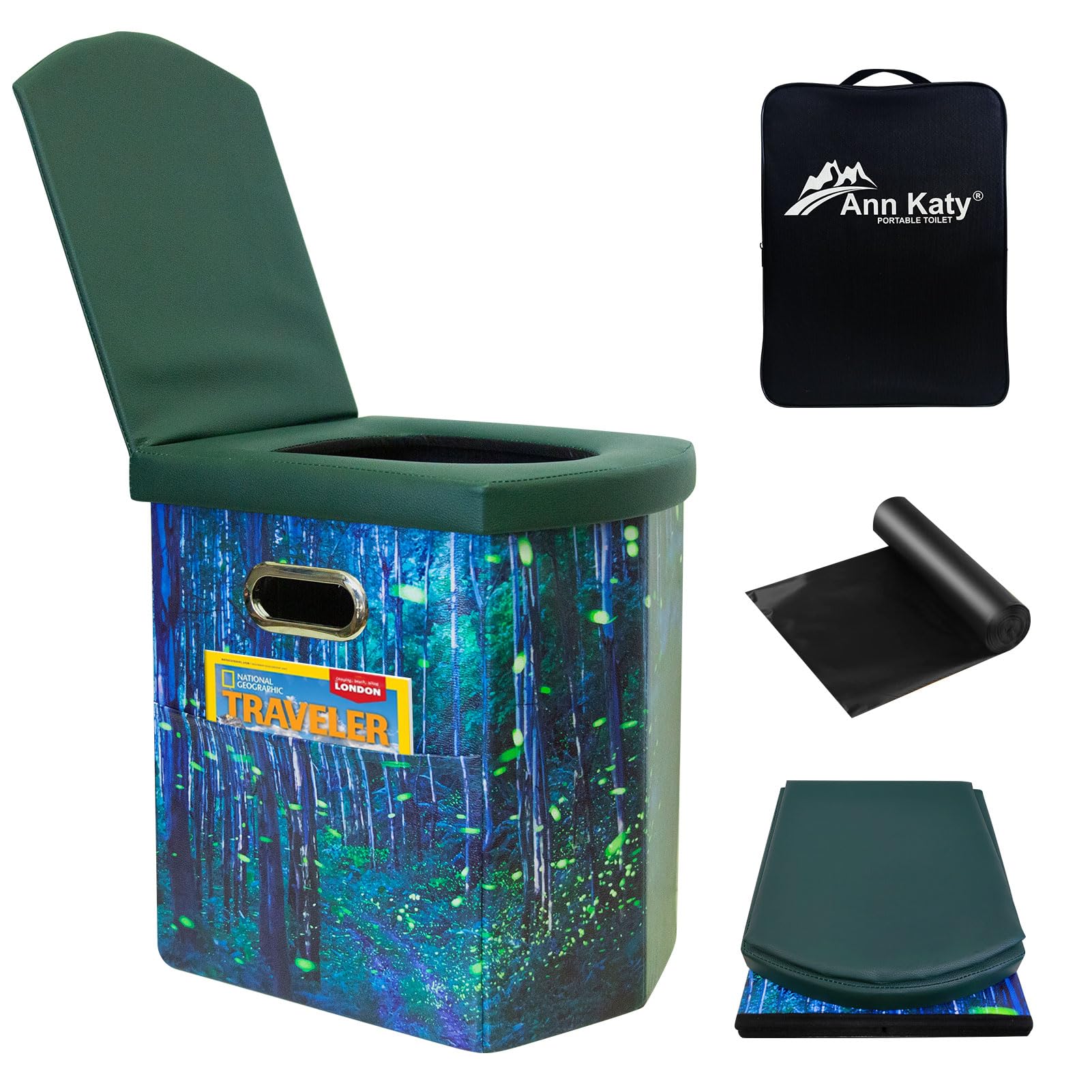 Ann Katy Upgrade XL Portable Toilet for Adults, Extra Large Camping Toilets