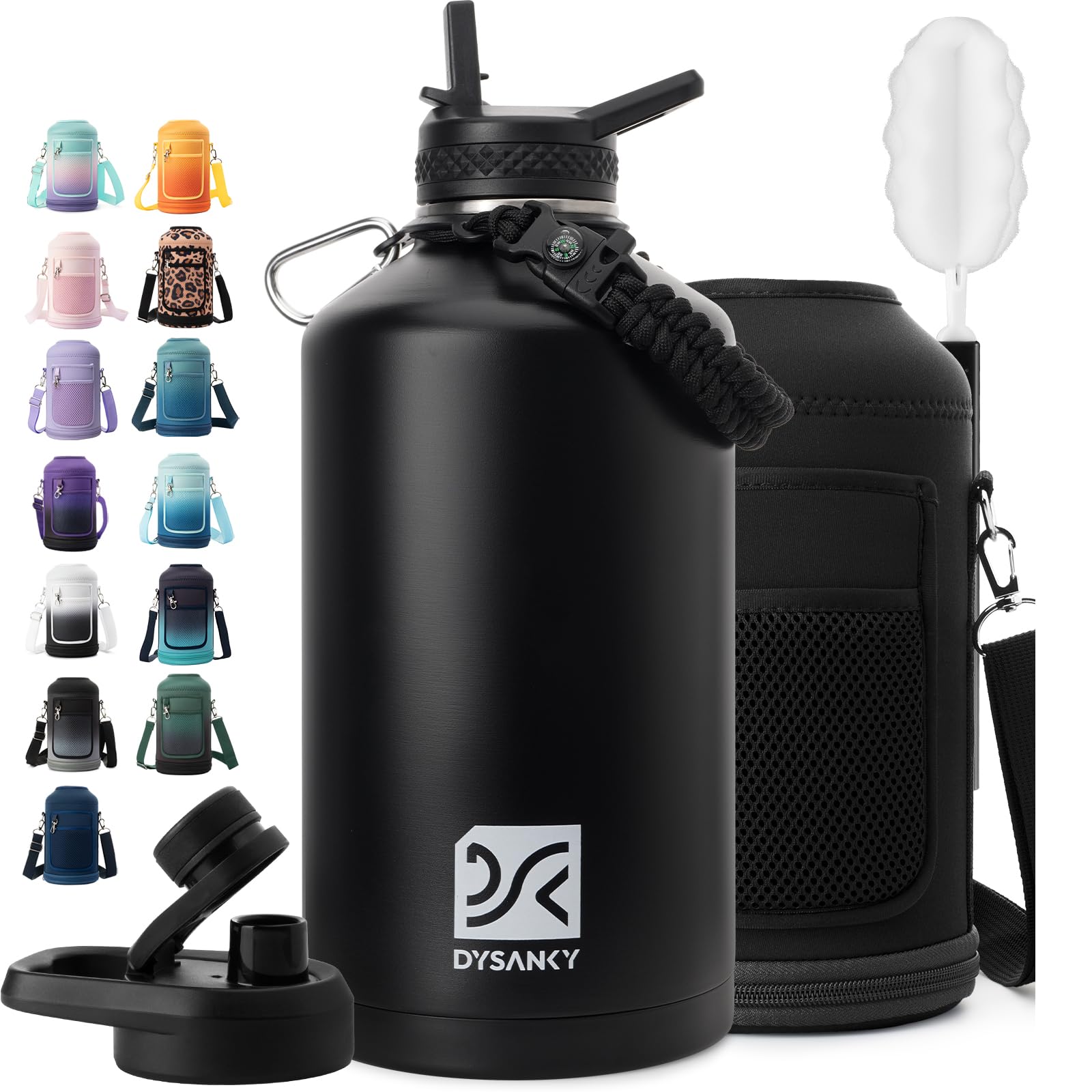 DYSANKY Insulated Water Bottle 32, 40, 64,87, 128 OZ - Multiple Insulation Vacuum Sealed - Portable Sports Metal Water Jug for Outdoor Adventure