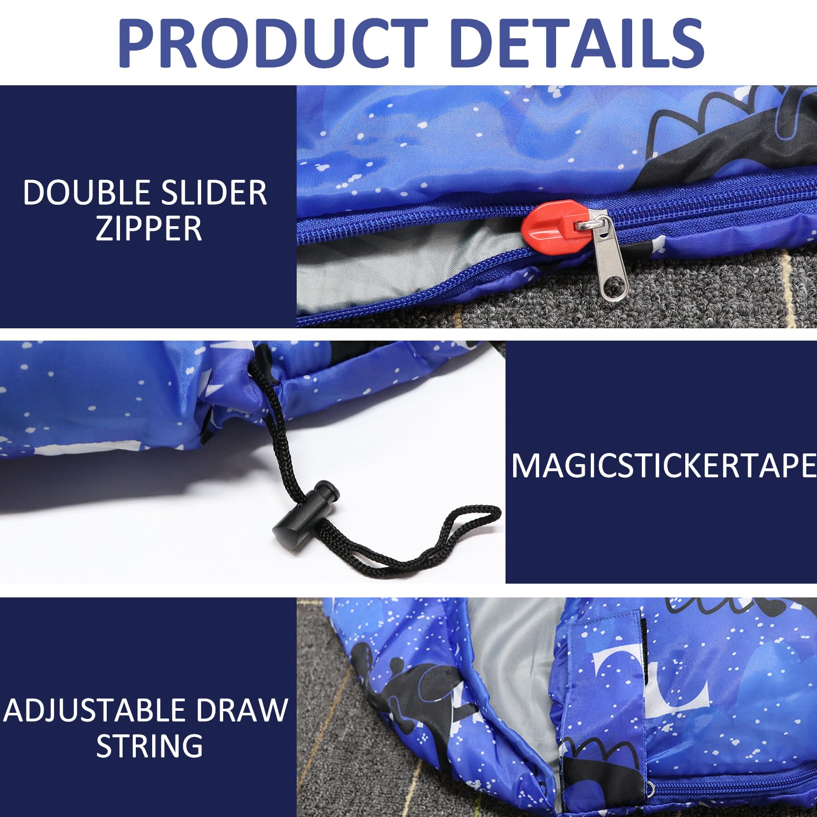 Kids Sleeping Bags - Camping Sleeping Bags with Carry Bag - Compact Sleeping Bag for Hiking, Backpacking 3 Season Warm & Cool Weather, Lightweight Waterproof Outdoor Travel for Boys Girls