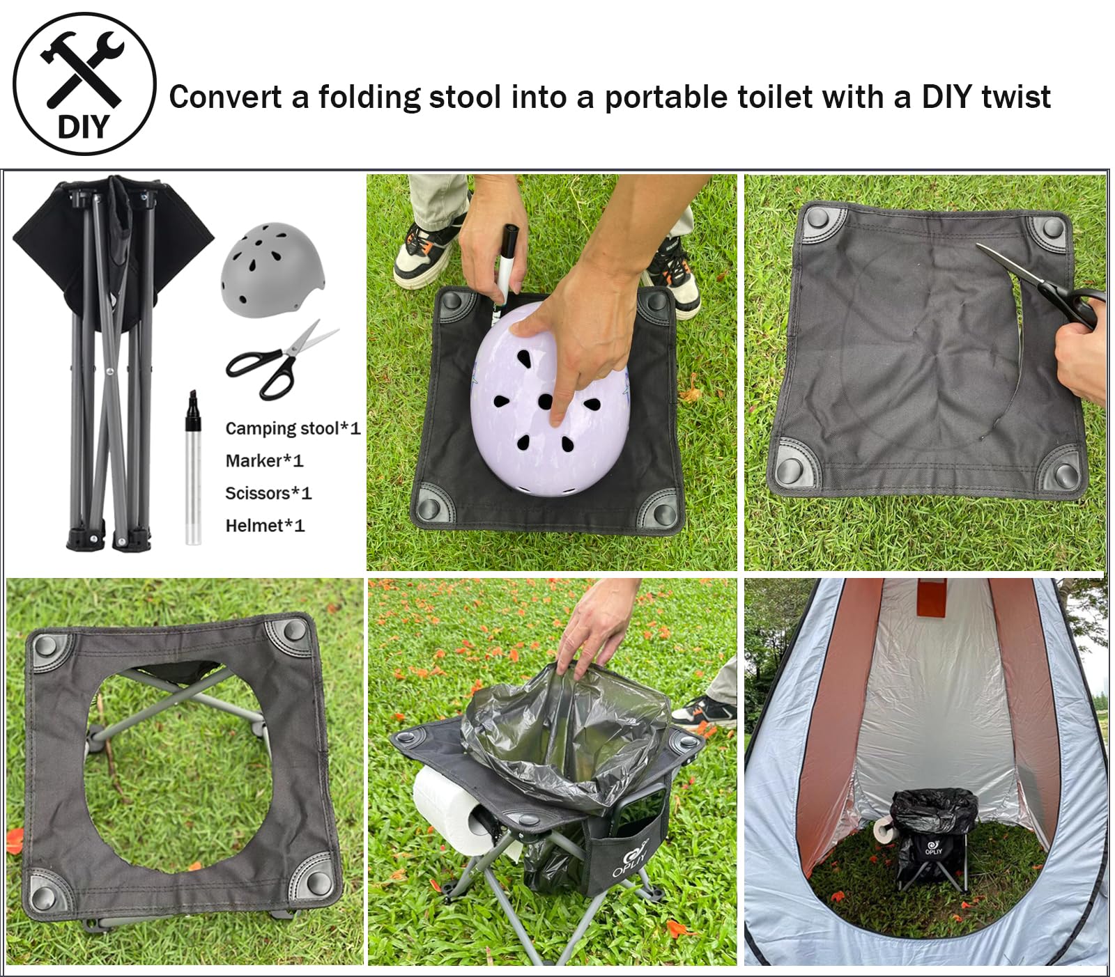 Opliy Camping Stool 2 Pack,13 Inch Portable Folding Stool for Outdoor Gardening and Beach Hiking Fishing,Foot Stool with Carry Bag