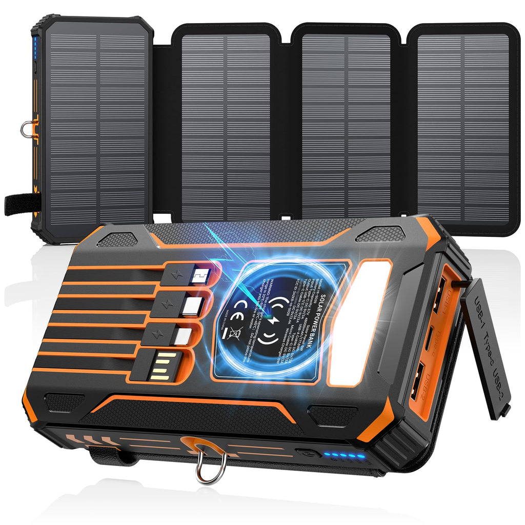 SOARAISE Solar Charger Power Bank 48000mAh Wireless Portable Charger