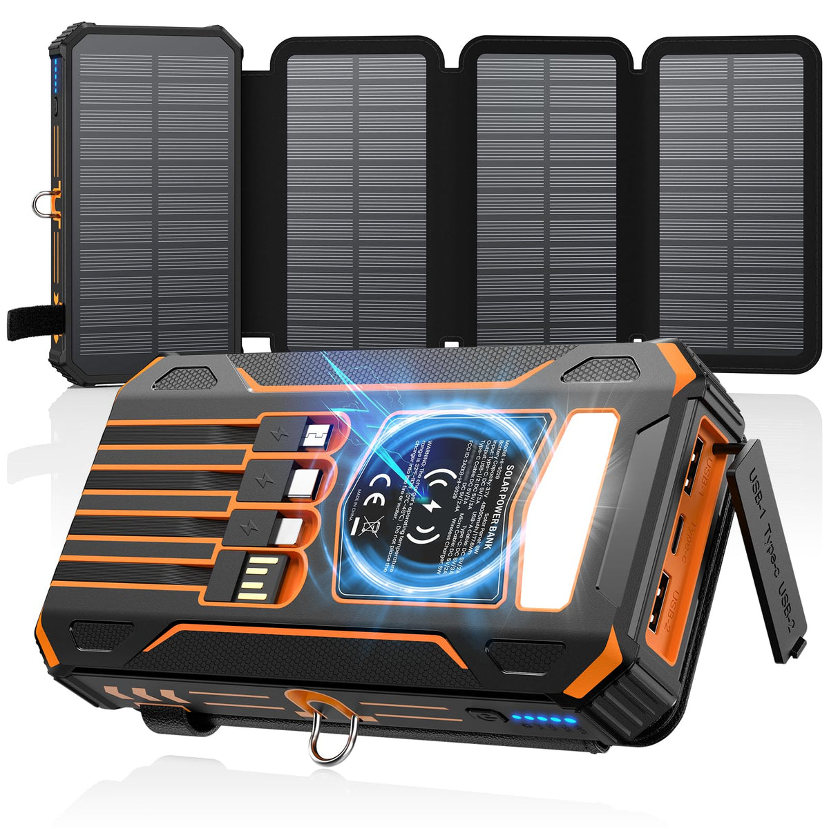 48000mAh Solar Power Bank with Wireless Charging