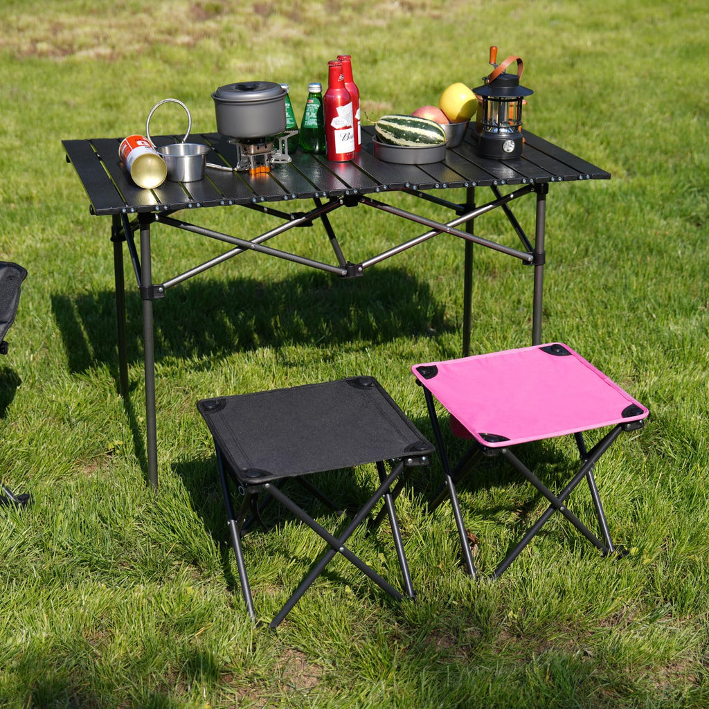 Opliy Camping Stool 2 Pack,13 Inch Portable Folding Stool for Outdoor Gardening and Beach Hiking Fishing,Foot Stool with Carry Bag