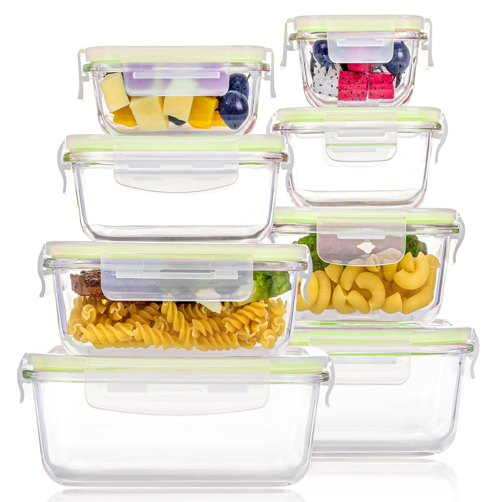 Vtopmart 8 Pack Glass Food Storage Containers with Lids