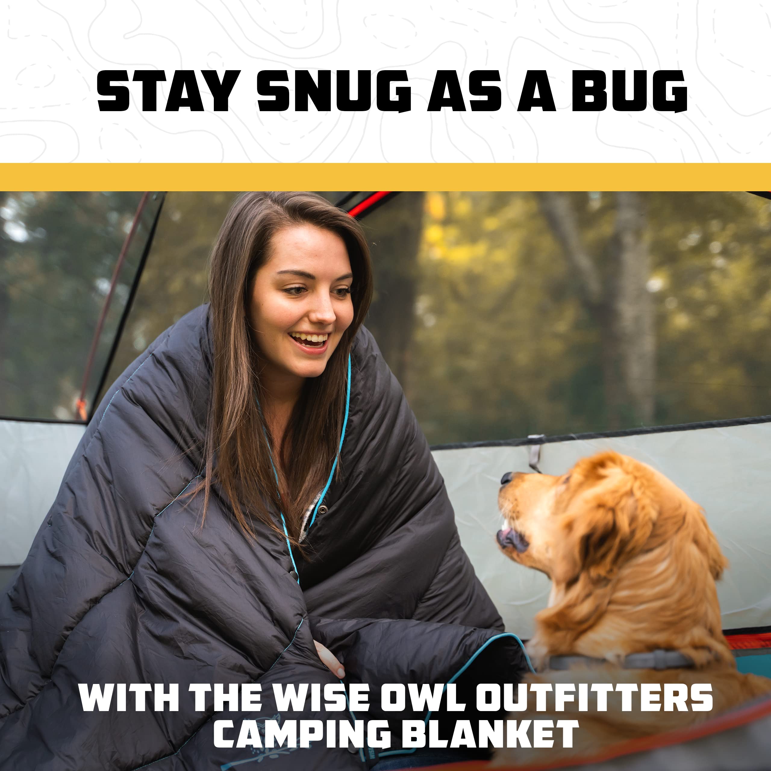 Wise Owl Outfitters Packable & Waterproof Warm Camping Quilt - Outdoor Blanket for Stadium, Backpacking, Travel, and Hiking