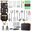 Gaialoop Portable Camping Cooking Utensils Set, Camp Kitchen Set with Organizer Bag, RV Essentials Outdoor Cooking Utensil Kit for Travel, Picnics, Camping, BBQs, Parties