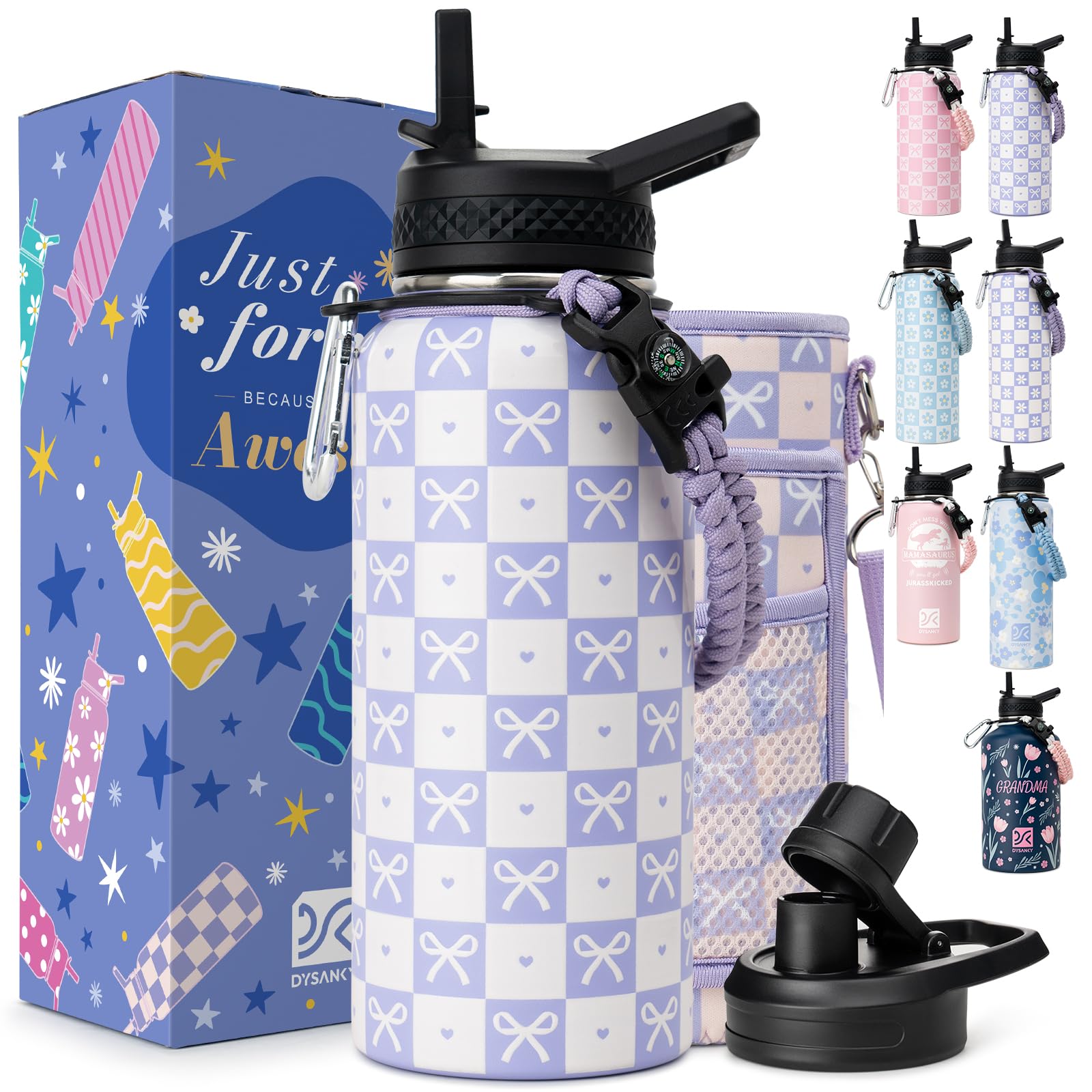 DYSANKY Insulated Water Bottle 32, 40, 64,87, 128 OZ - Multiple Insulation Vacuum Sealed - Portable Sports Metal Water Jug for Outdoor Adventure