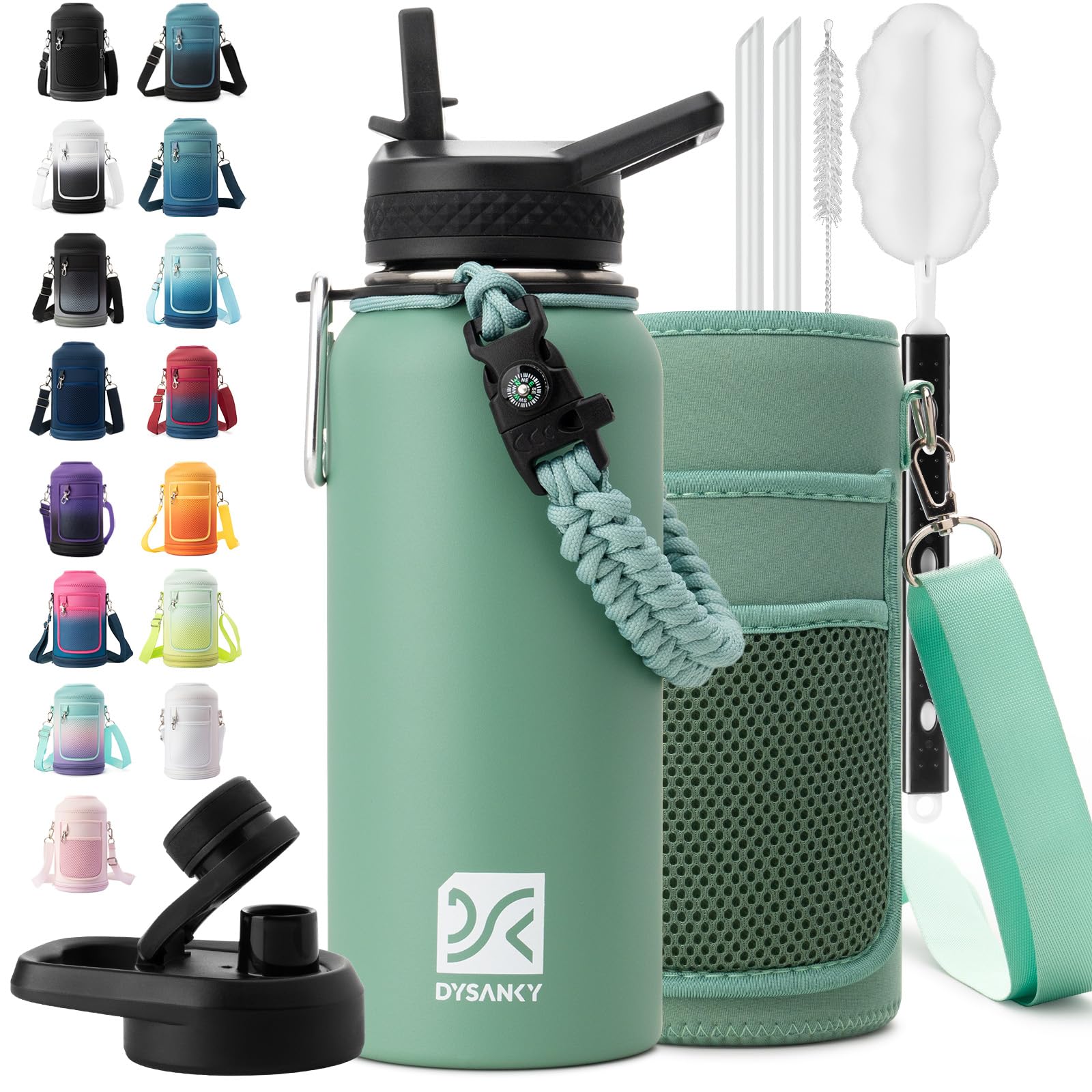 DYSANKY Insulated Water Bottle 32, 40, 64,87, 128 OZ - Multiple Insulation Vacuum Sealed - Portable Sports Metal Water Jug for Outdoor Adventure