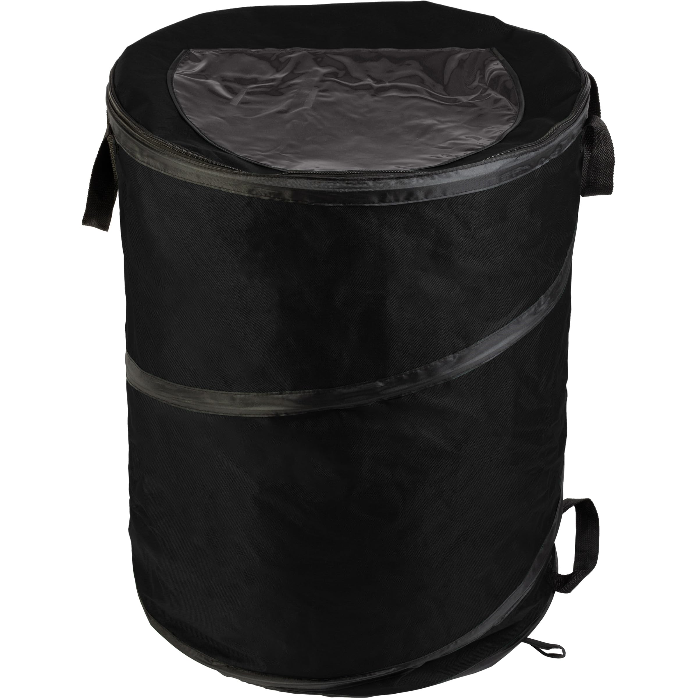 Collapsible Trash Can - Pop Up Outdoor Portable Garbage Bag Holder with Zippered Lid - Recycle Bin for Camping or Parties by Wakeman