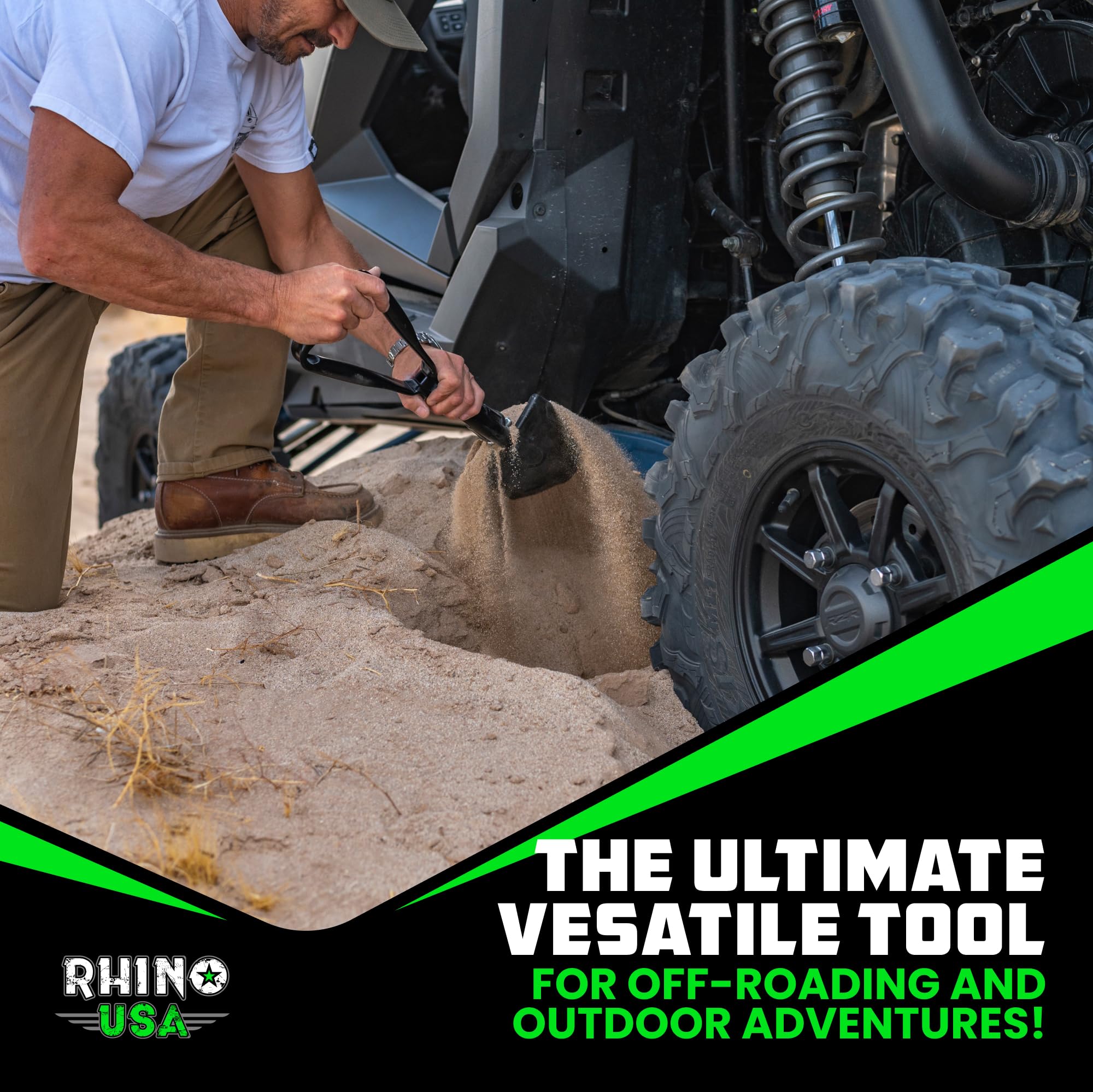 Rhino USA Folding Camping Shovel with Pick - Tactical Entrenching Tool
