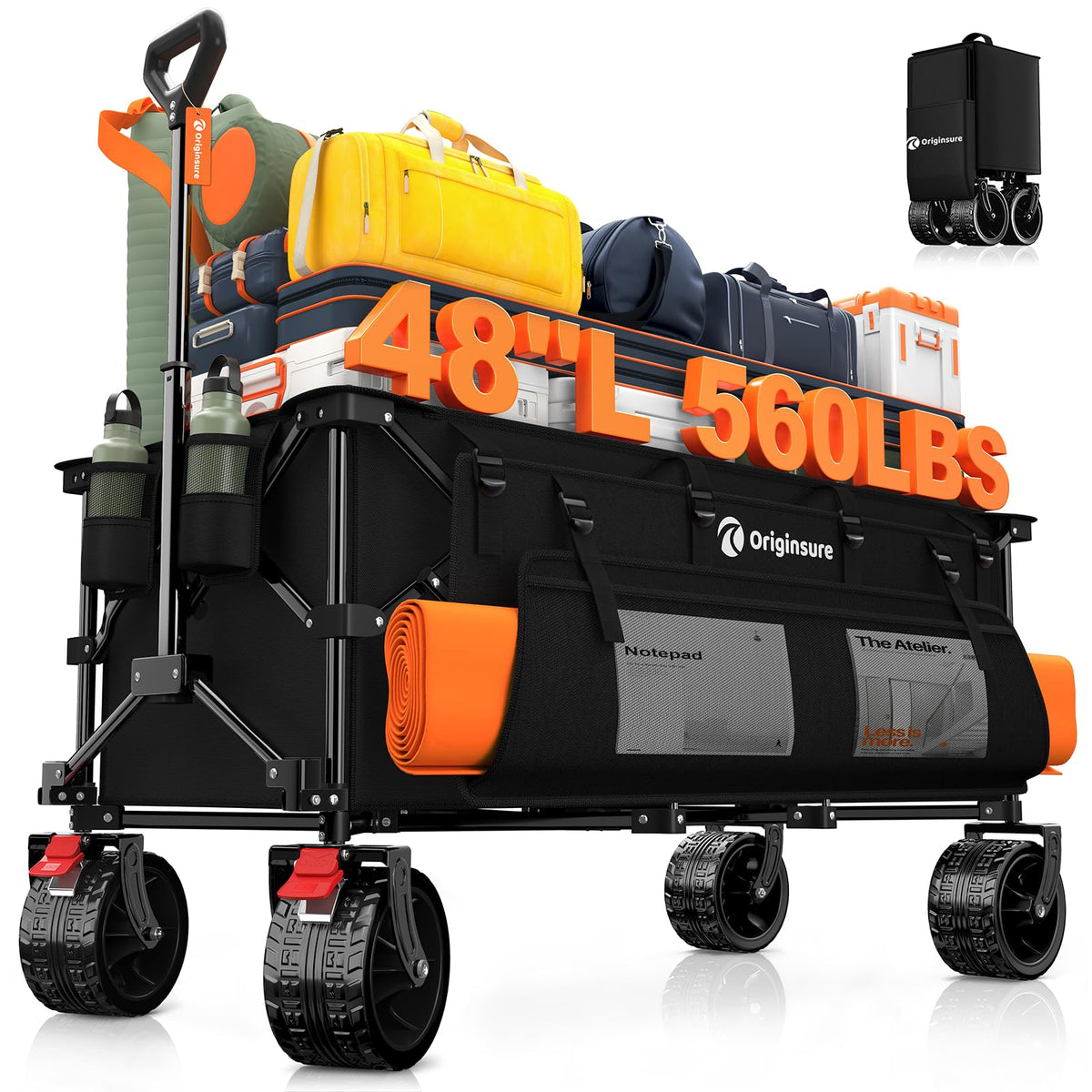 300L Heavy-Duty Collapsible All-Terrain Wagon Cart