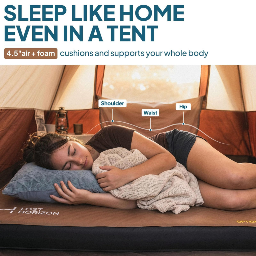 Lost Horizon Air & Foam Camping Mattress, Self-Inflating Sleeping Pad