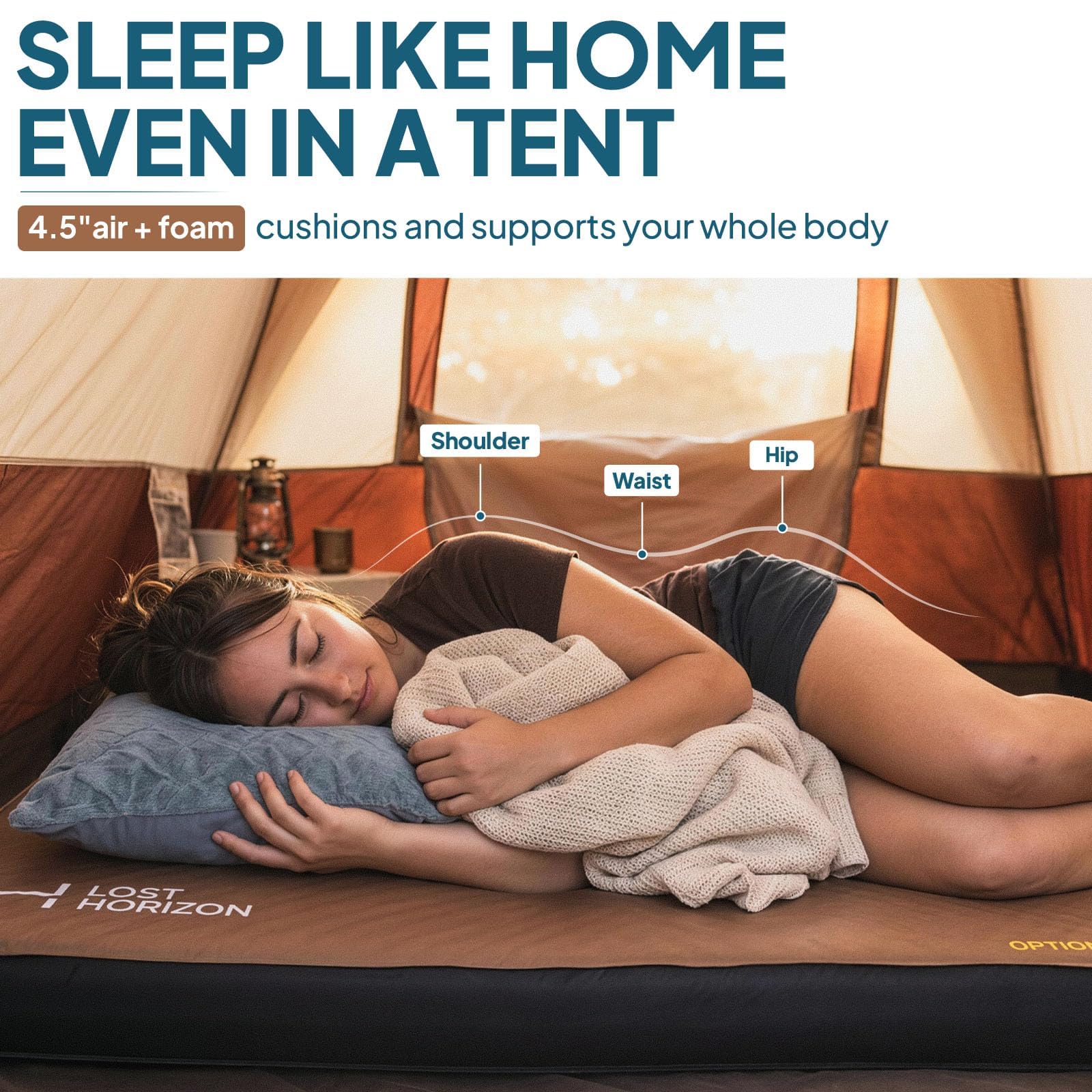 Lost Horizon Air & Foam Camping Mattress, Self-Inflating Sleeping Pad