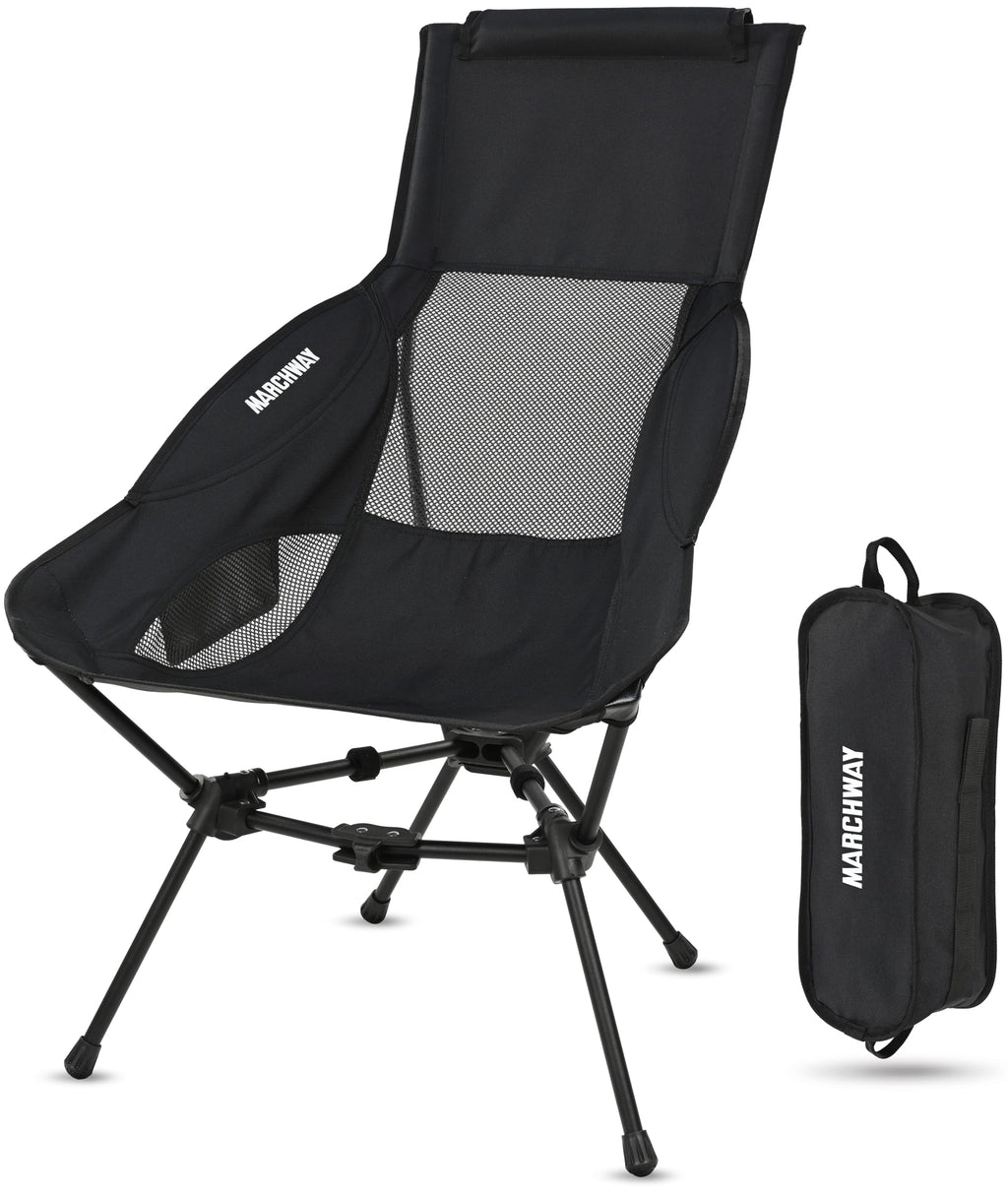 MARCHWAY Lightweight Portable Camping Chair, Stable Foldable Compact for Outdoor Camp, Travel, Beach, Picnic, Festival, Hiking, Backpacking