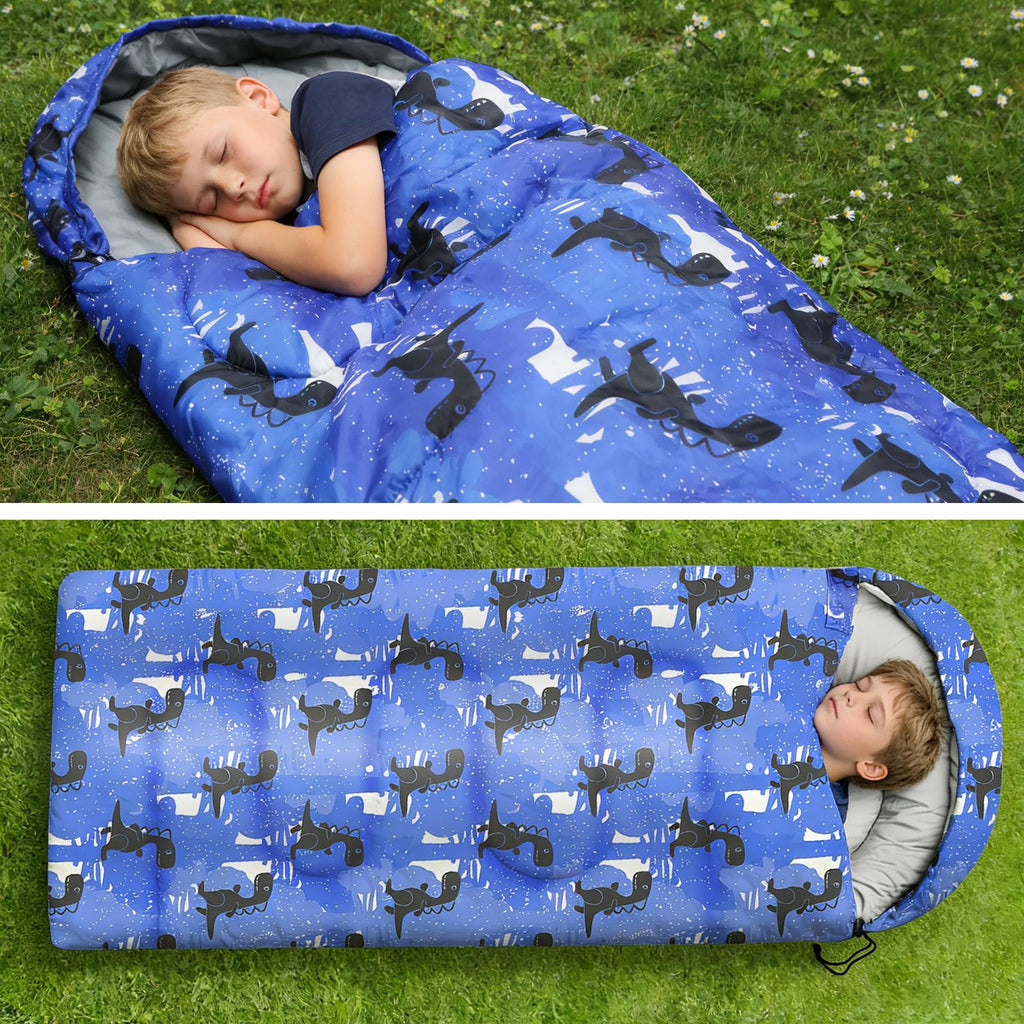 Kids Sleeping Bags - Camping Sleeping Bags with Carry Bag - Compact Sleeping Bag for Hiking, Backpacking 3 Season Warm & Cool Weather, Lightweight Waterproof Outdoor Travel for Boys Girls
