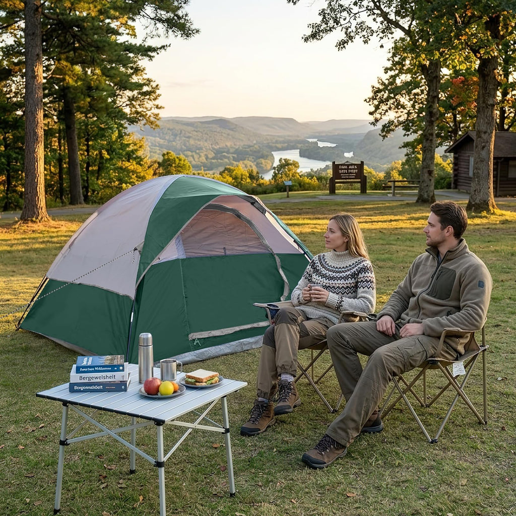 CAMPROS CP 3 Person Tent, Dome Tents for Camping with Rainfly, Waterproof Camping Tent Easy Set Up, Portable Family Tent with Large Mesh Window & Carry Bag for Outdoor Hiking