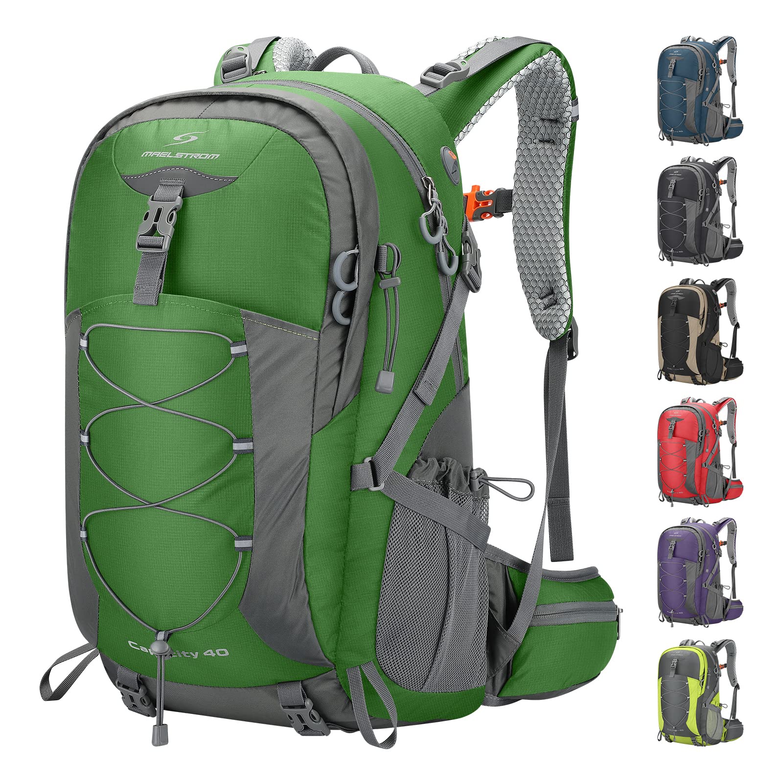 Maelstrom Hiking Backpack, Camping Backpack, 40L/50L Waterproof Hiking Daypack with Rain Cover, Lightweight Travel Backpack