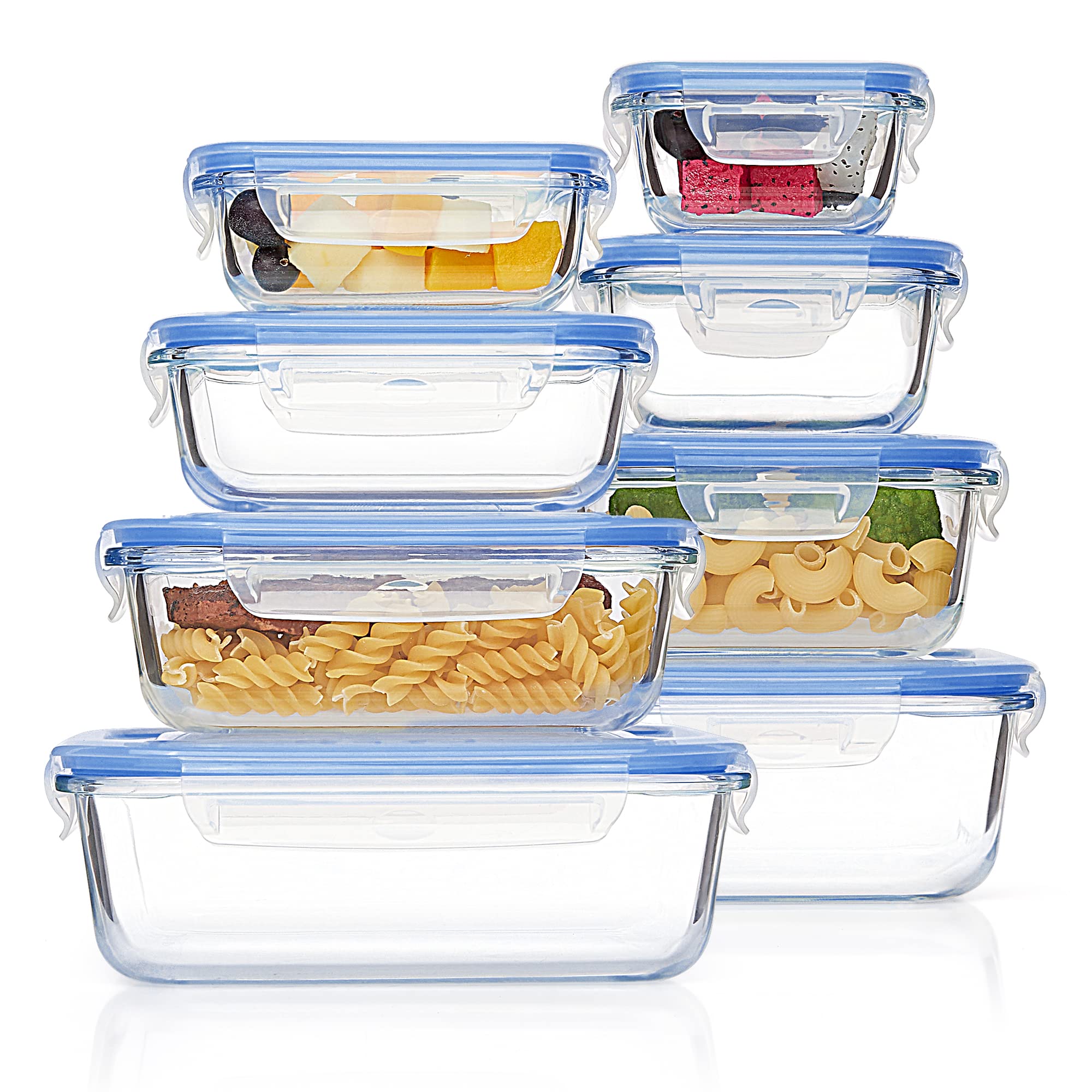 Vtopmart 8 Pack Glass Food Storage Containers with Lids