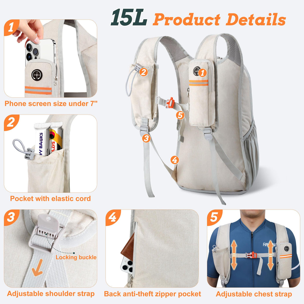 BECOJADDE 15L/ 20L Small Hiking Backpack for Men Women Foldable Light Back Pack Hiking Daypack for Travel Camping