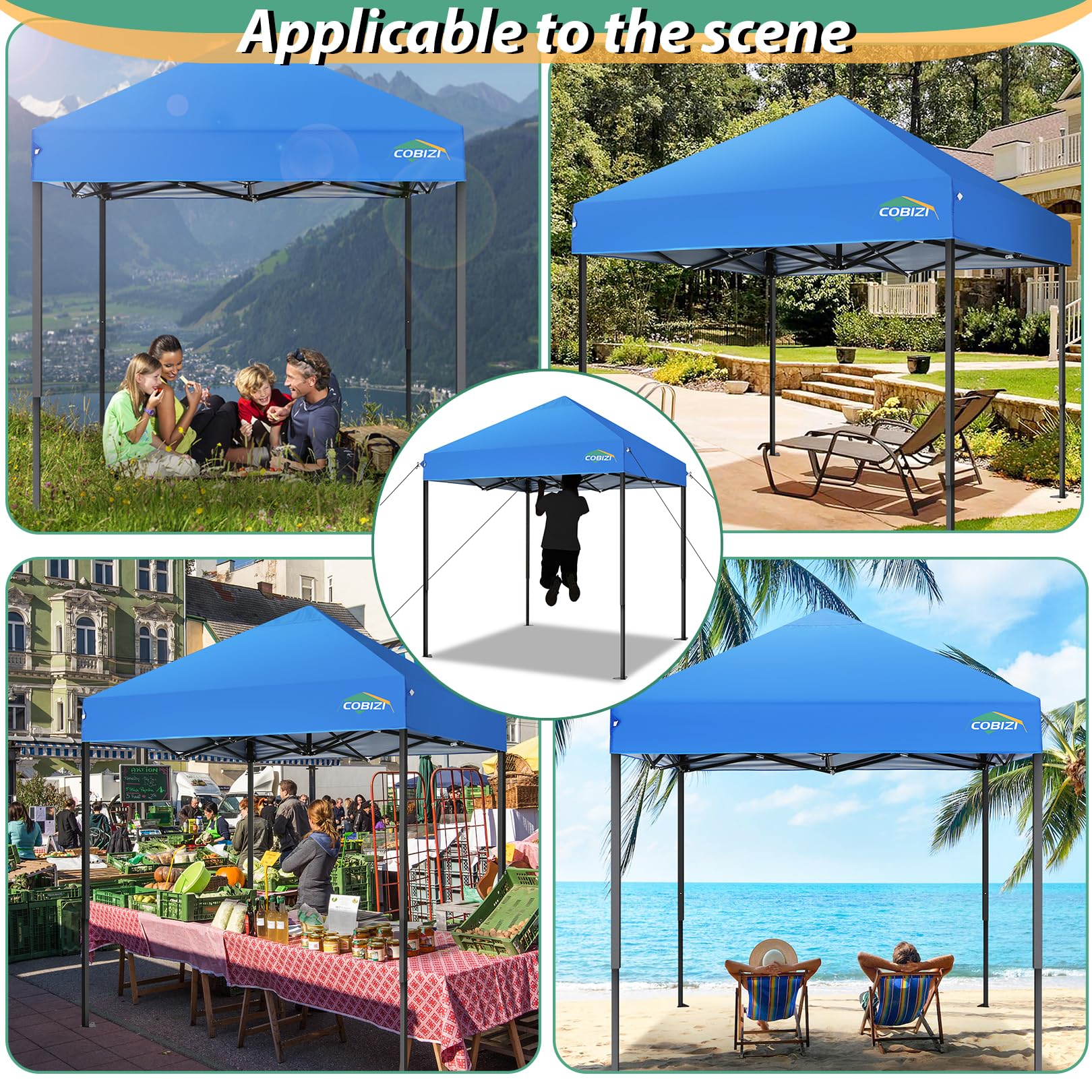 COBIZI Heavy Duty Pop up Canopy Tent with Sidewalls Commercial Canopy