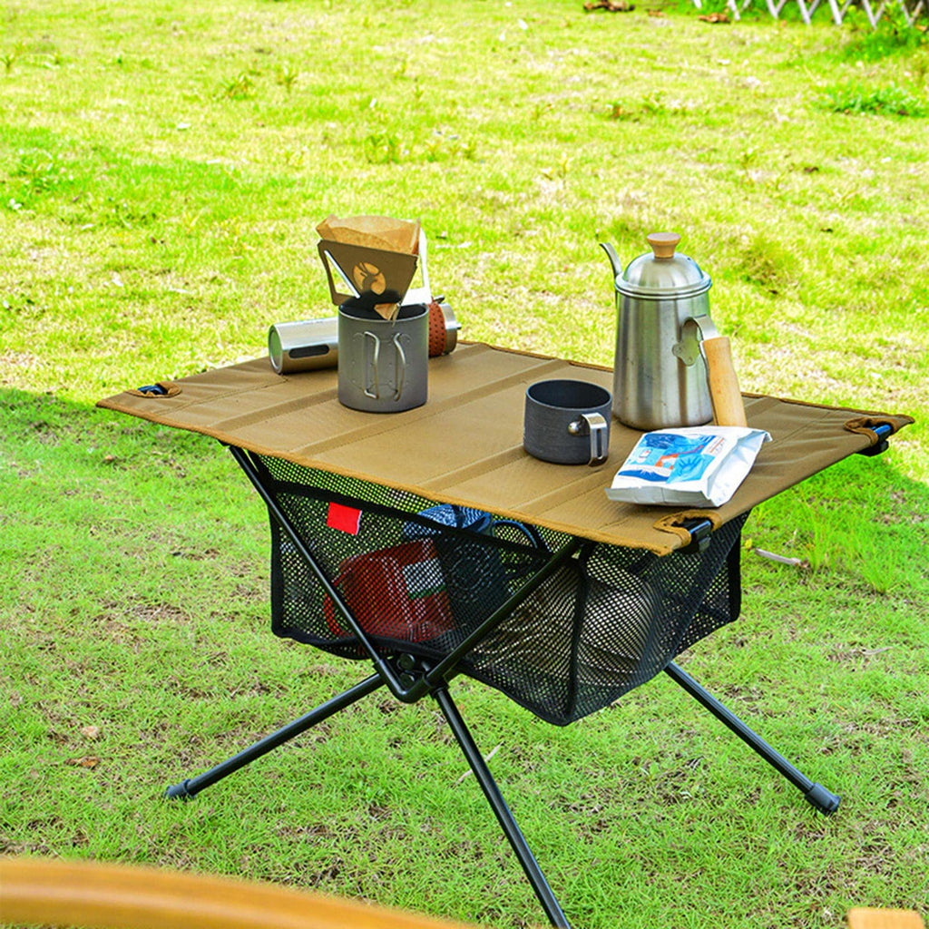 DIIOOMIEEU Outdoor Foldable Table Net Bag, Fine Knitted Thick Net Storage Bag, Under Desk Bag Portable Desk Bag