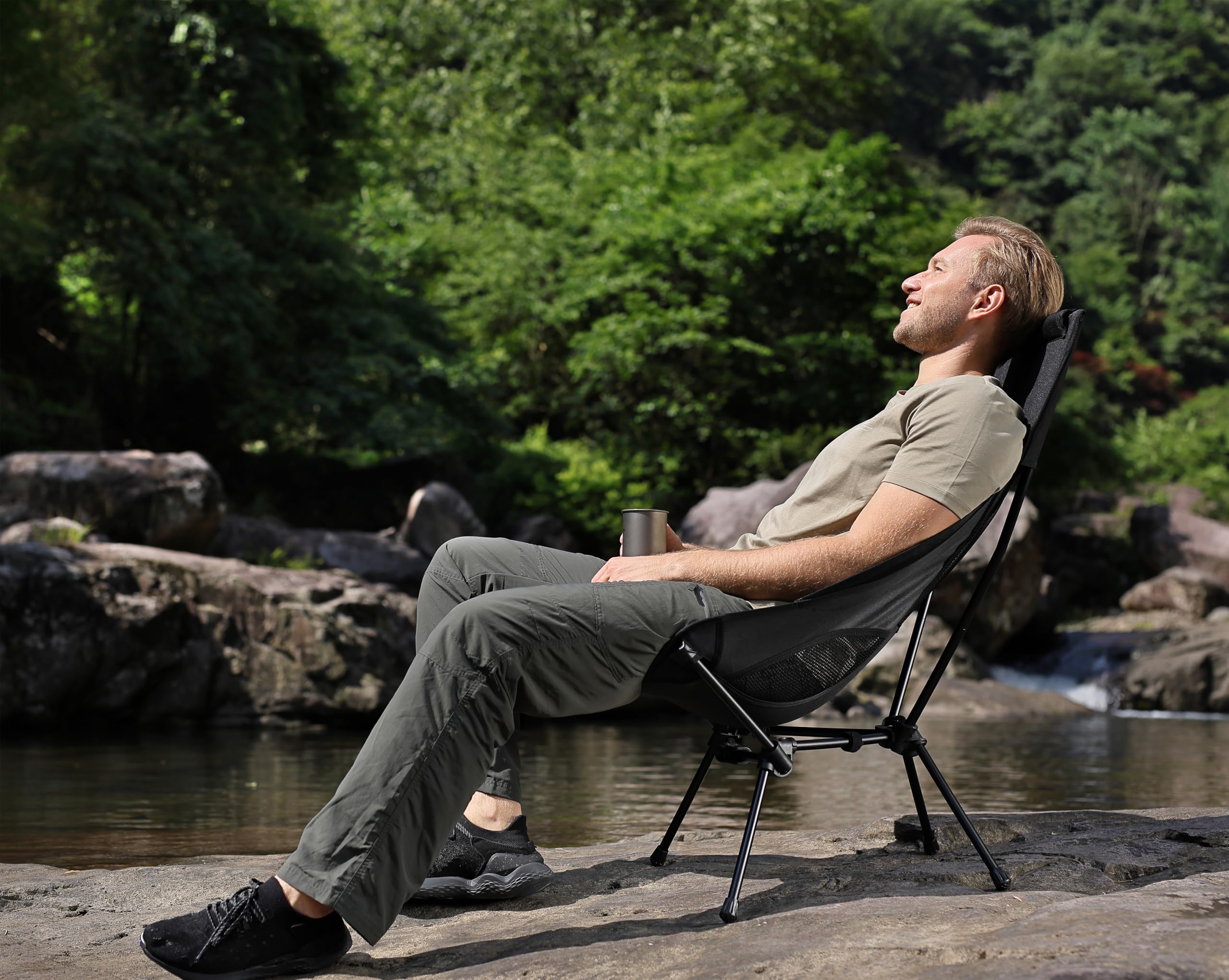MARCHWAY Lightweight Portable Camping Chair, Stable Foldable Compact for Outdoor Camp, Travel, Beach, Picnic, Festival, Hiking, Backpacking