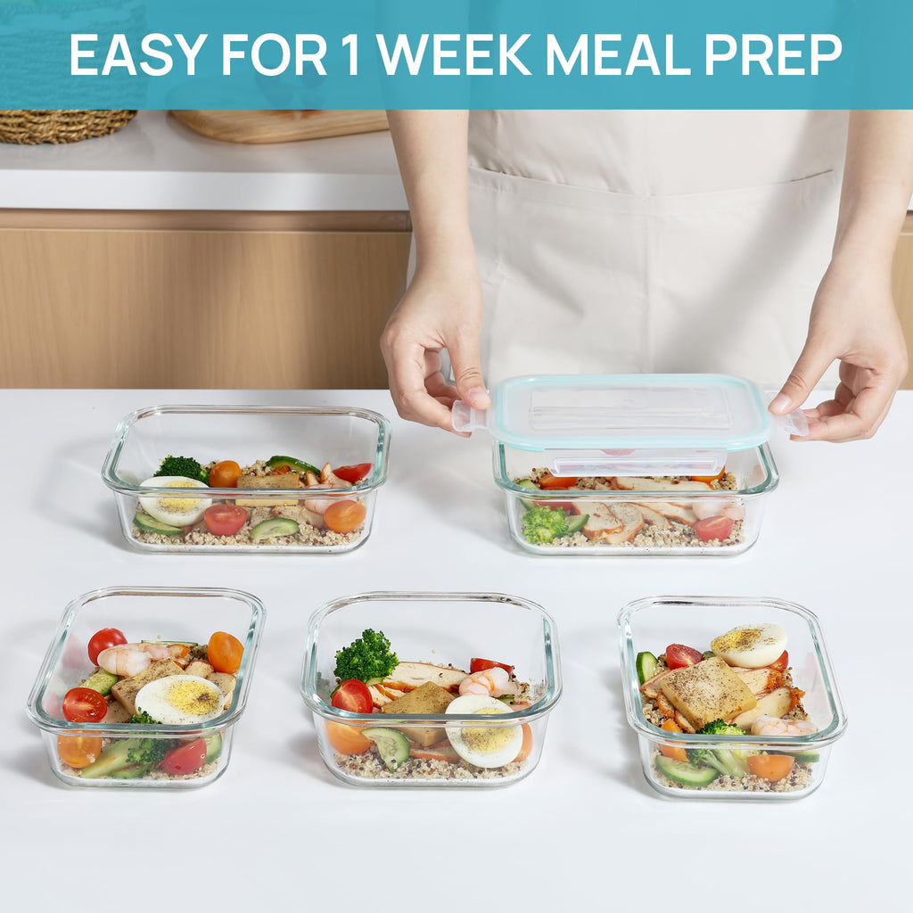 Vtopmart 8 Pack Glass Food Storage Containers with Lids