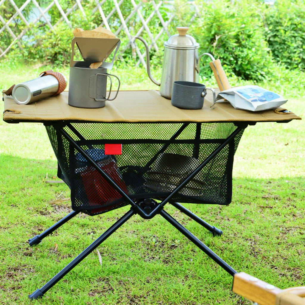 DIIOOMIEEU Outdoor Foldable Table Net Bag, Fine Knitted Thick Net Storage Bag, Under Desk Bag Portable Desk Bag