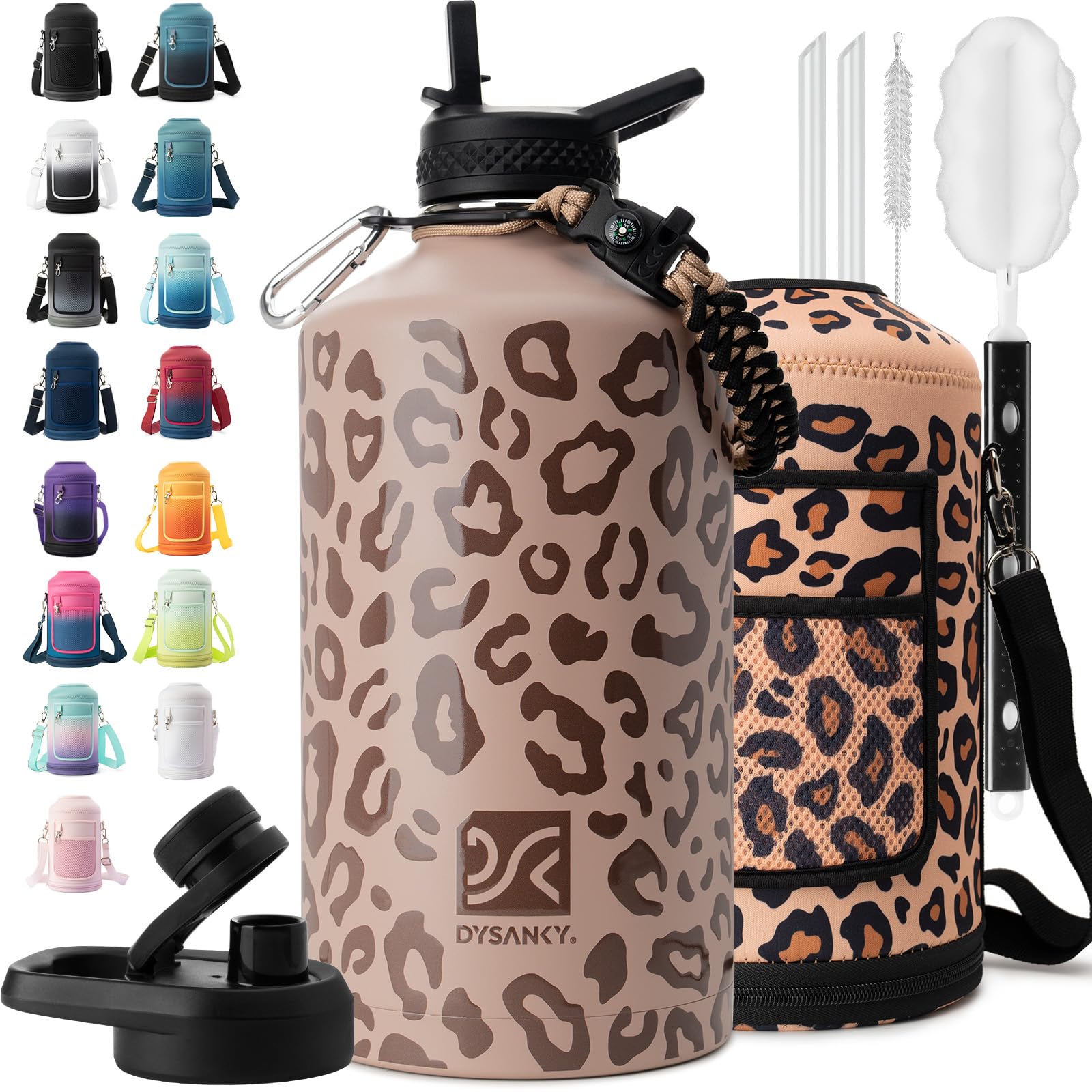 DYSANKY Insulated Water Bottle 32, 40, 64,87, 128 OZ - Multiple Insulation Vacuum Sealed - Portable Sports Metal Water Jug for Outdoor Adventure