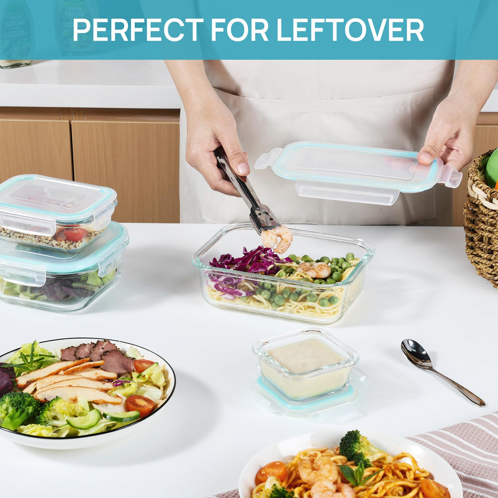 Vtopmart 8 Pack Glass Food Storage Containers with Lids