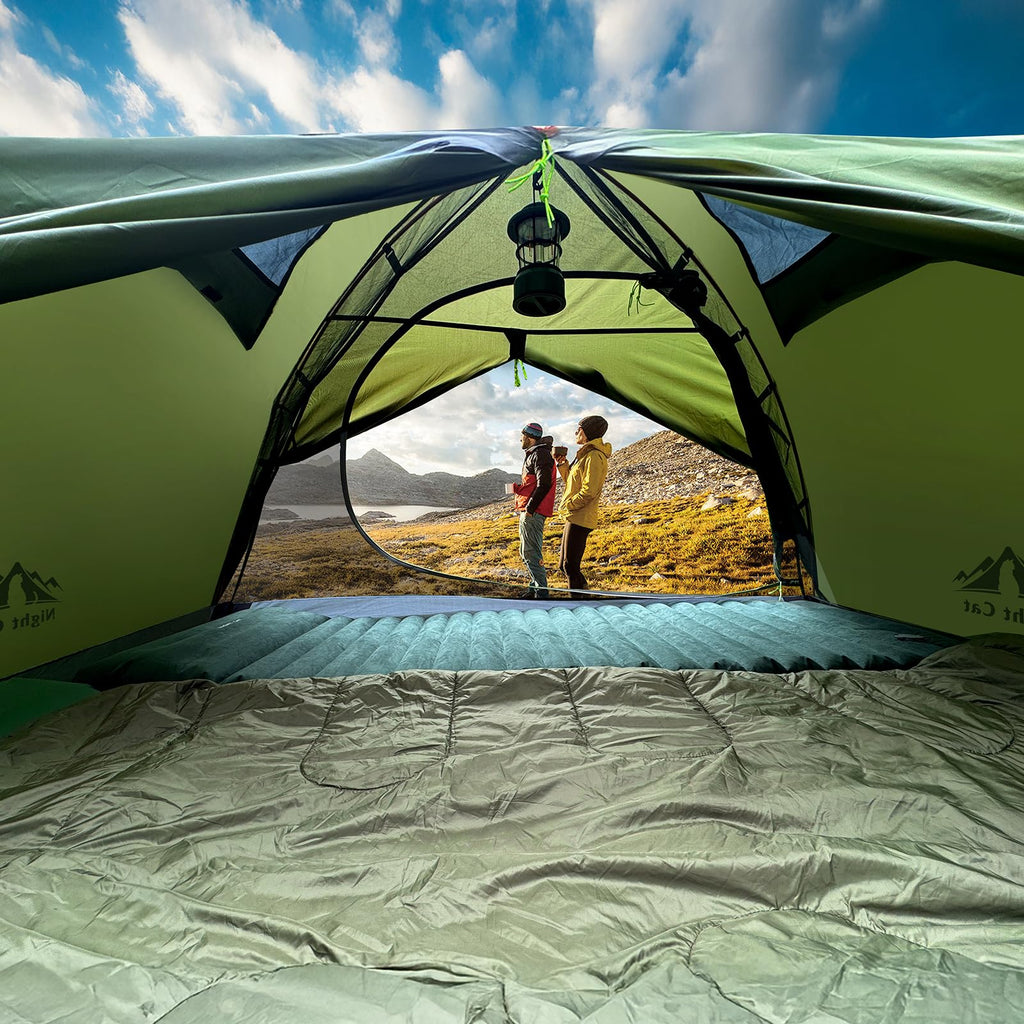 Night Cat 2-Persons Backpacking Tent: Waterproof Lightweight Camping Tent for Two People Hiking Outdoor Mountain with Aluminum Poles and Rainfly Green