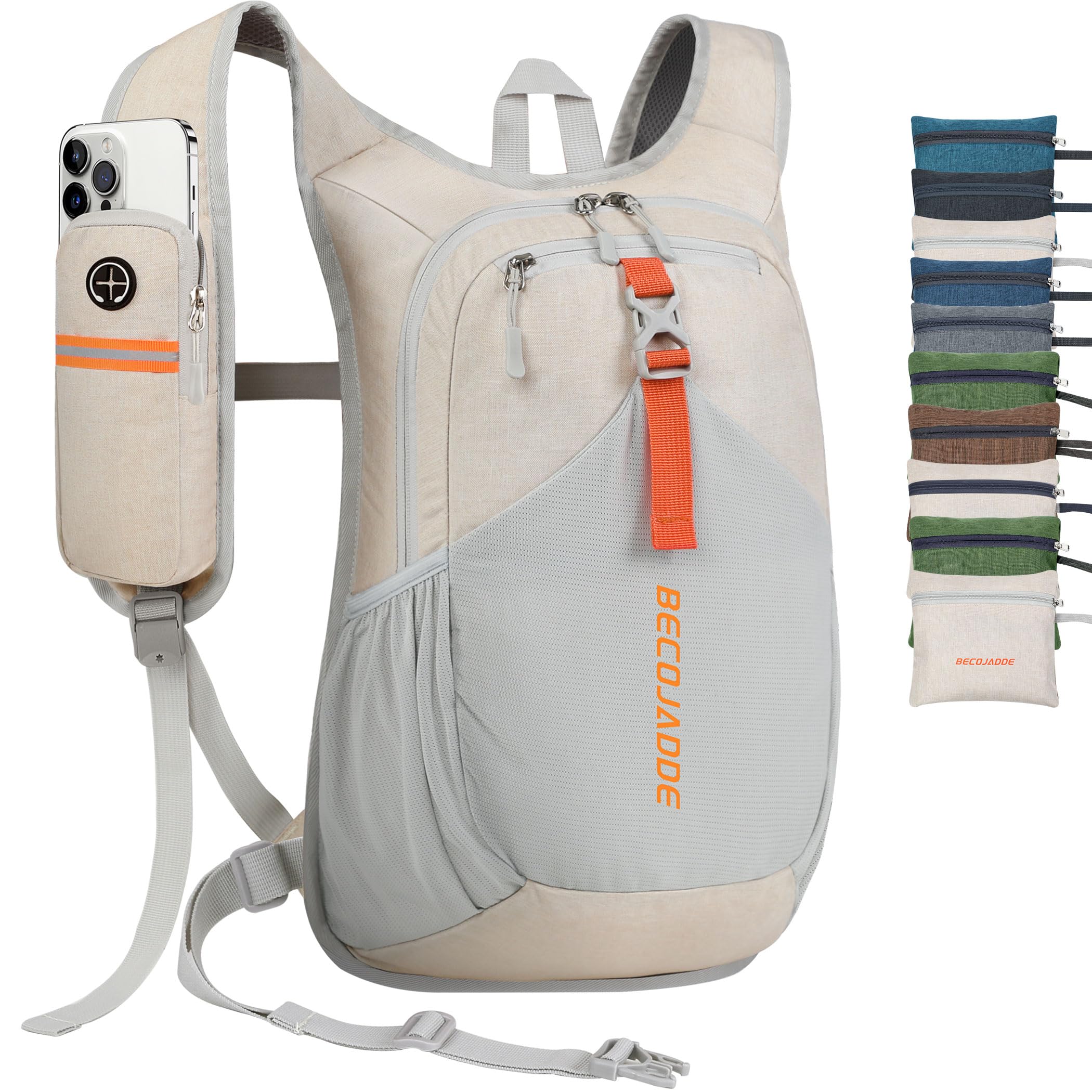 BECOJADDE 15L/ 20L Small Hiking Backpack for Men Women Foldable Light Back Pack Hiking Daypack for Travel Camping