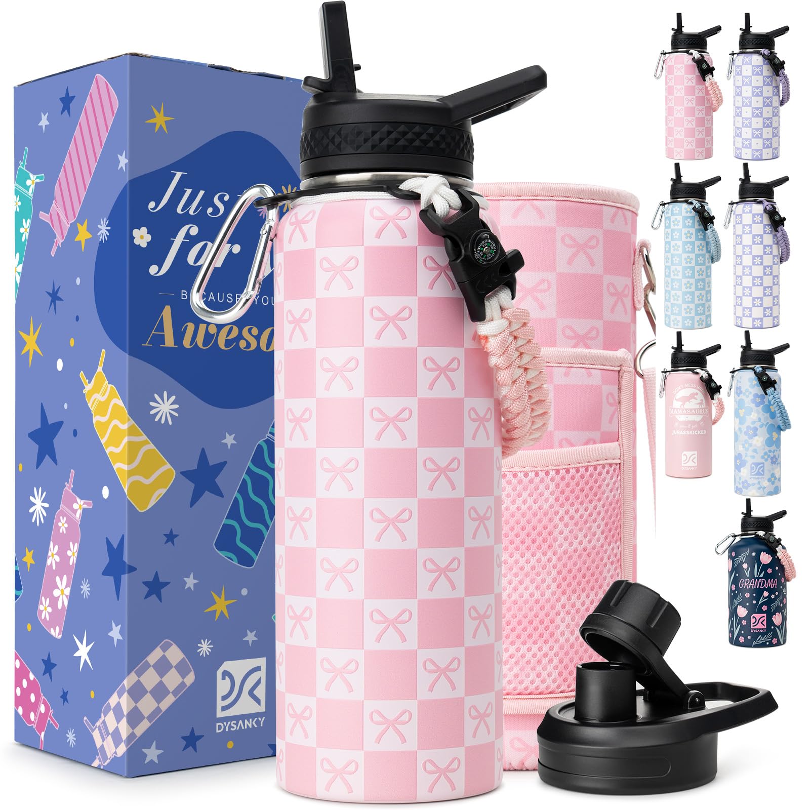 DYSANKY Insulated Water Bottle 32, 40, 64,87, 128 OZ - Multiple Insulation Vacuum Sealed - Portable Sports Metal Water Jug for Outdoor Adventure