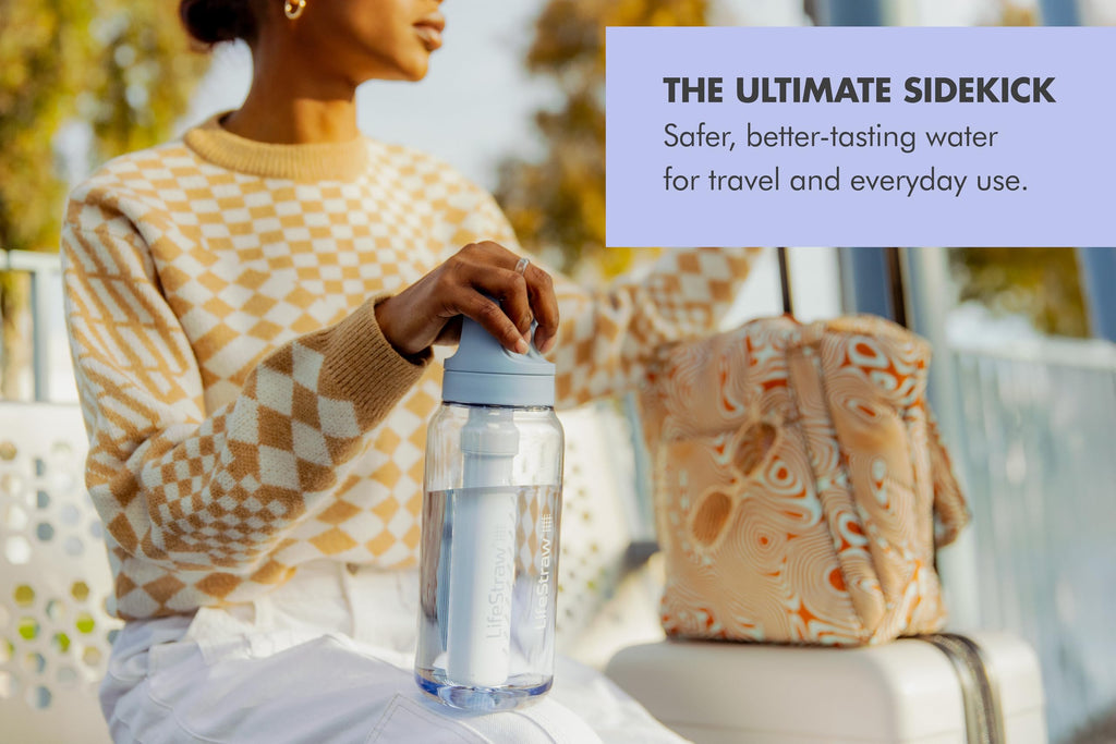 LifeStraw Go Series, BPA-Free Water Bottle for Travel and Everyday Use Removes Bacteria, Parasites, Microplastics, Improves Taste