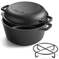 Velaze Pre-Seasoned Cast Iron Dutch Oven Pot with Lid