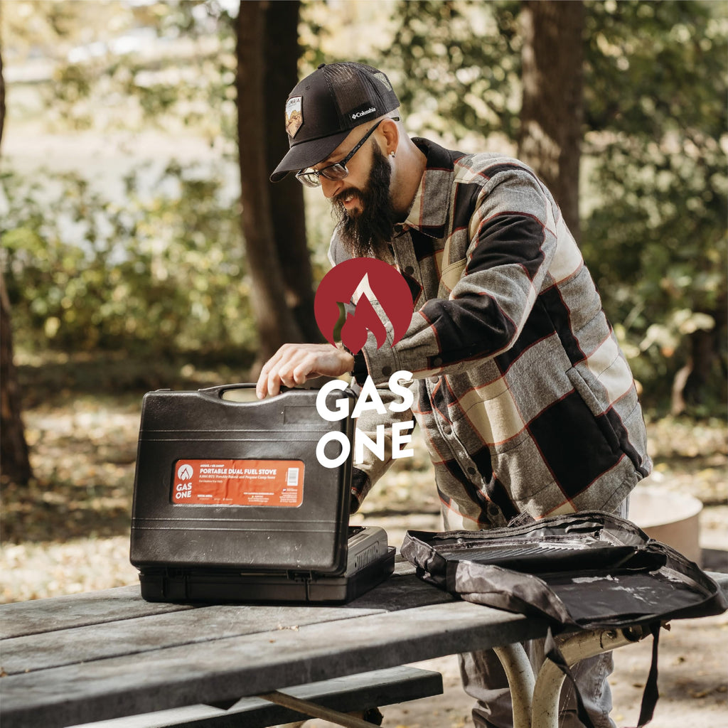 Gas One Propane or Butane Stove Dual Fuel Stove Portable Camping Stove - Patented - with Carrying Case Great for Emergency Preparedness Kit