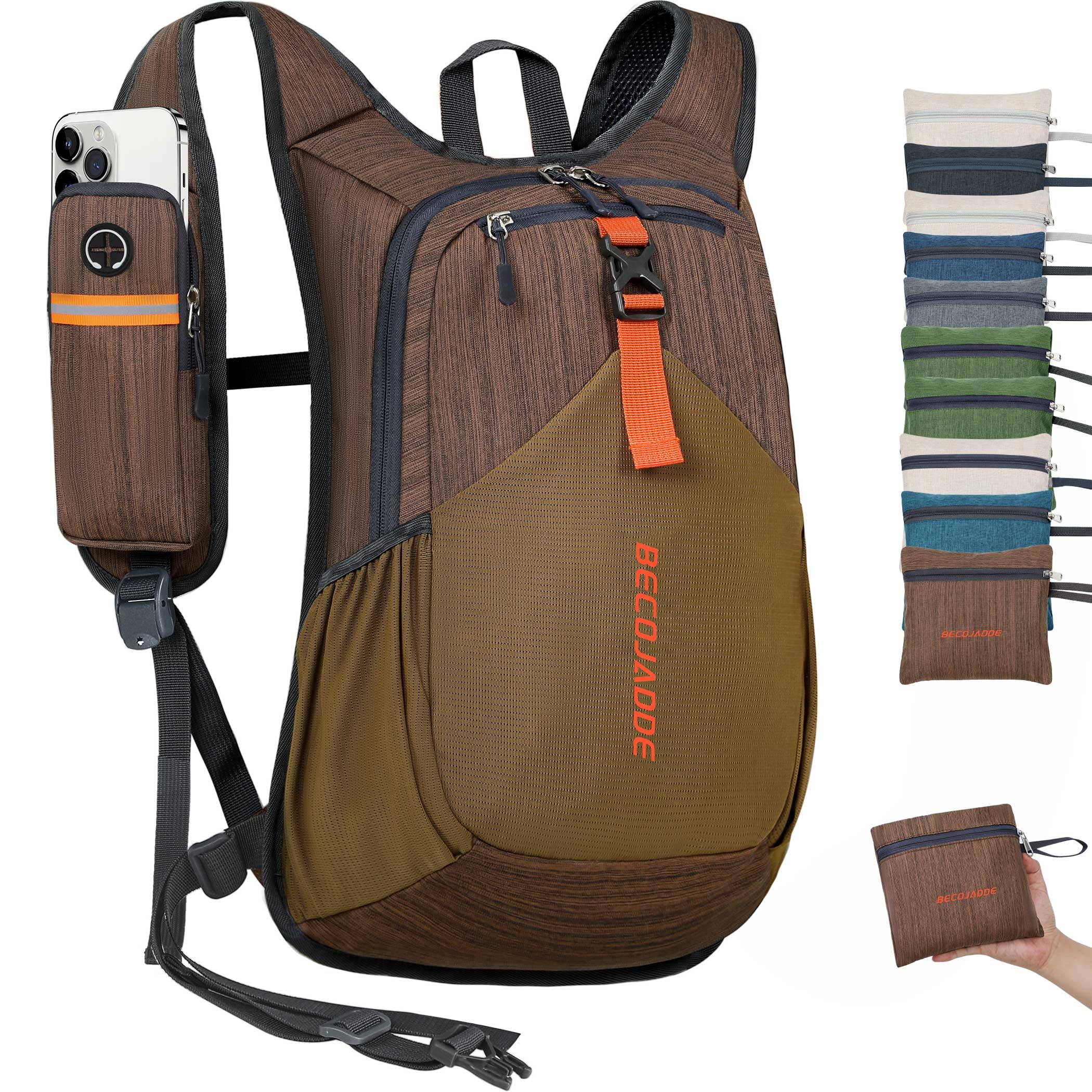 BECOJADDE 15L/ 20L Small Hiking Backpack for Men Women Foldable Light Back Pack Hiking Daypack for Travel Camping